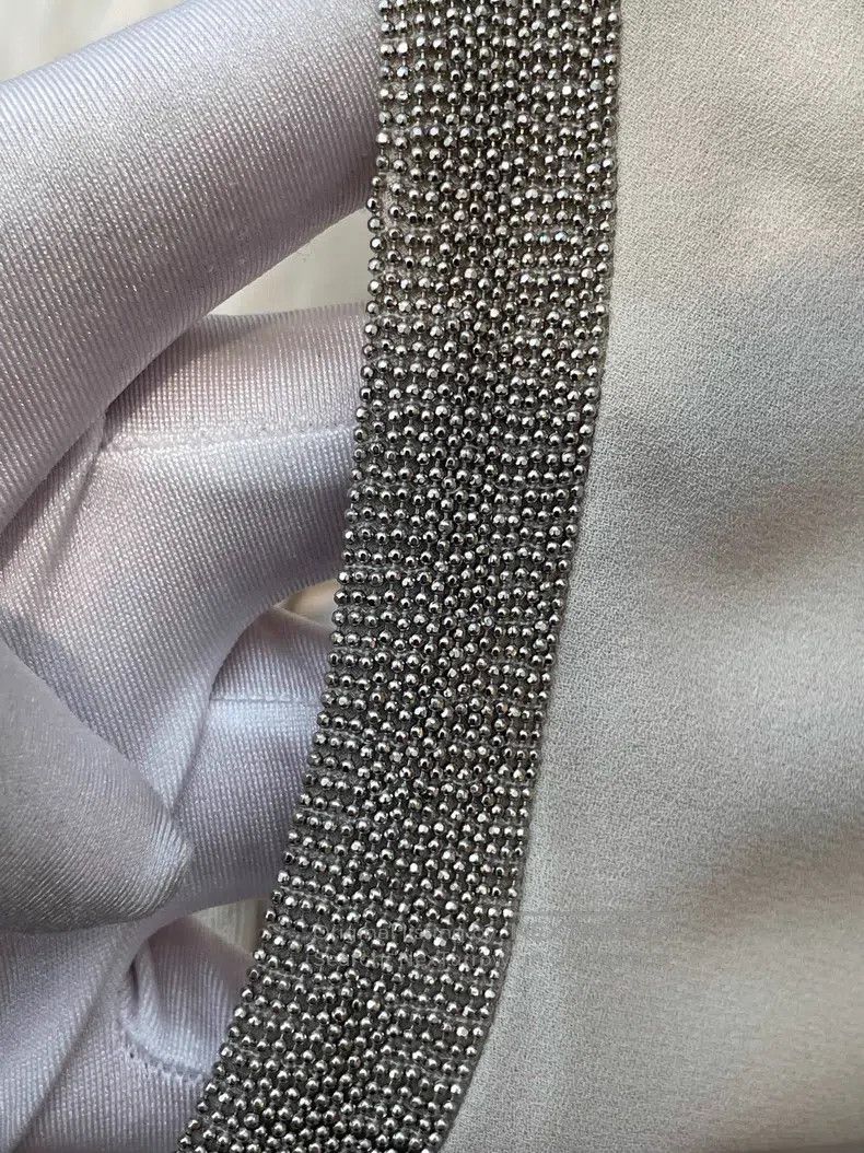 Brunello Cucinelli Brunello Cucinelli White Silk Beaded Dress Size L / US 10 / IT 46 - 8 Thumbnail