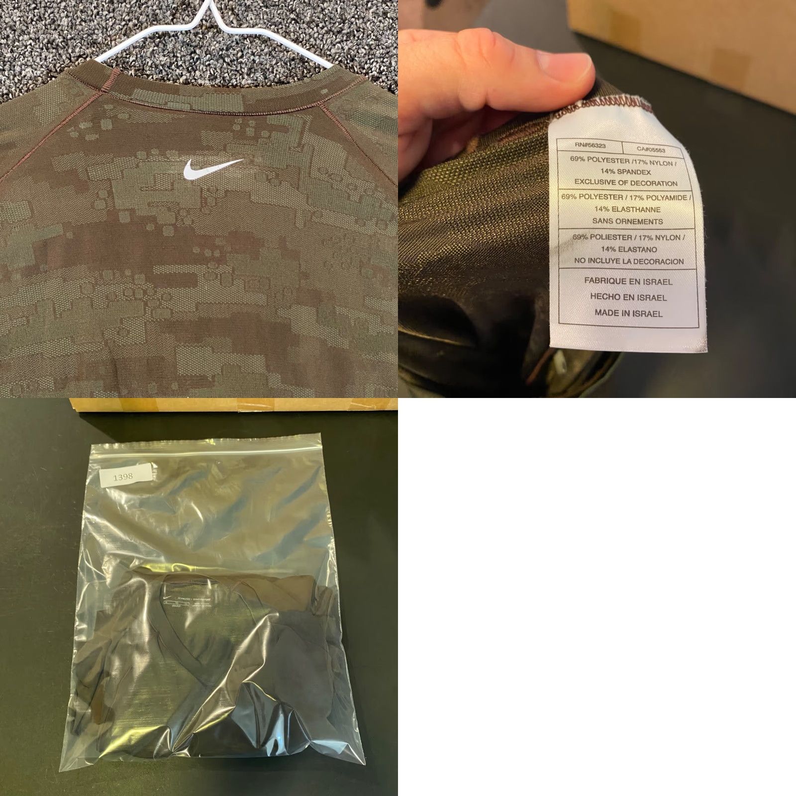 Nike Nike Seamless Shirt Women XL Green Digital Camo Dri-Fit Workout Running Compress Size XL / US 12-14 / IT 48-50 - 8 Thumbnail