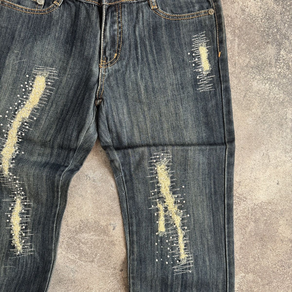 Hysteric Glamour Red Pepper Y2K Glam Low Rise Bootcut Washed Jeans Size 29" - 5 Thumbnail