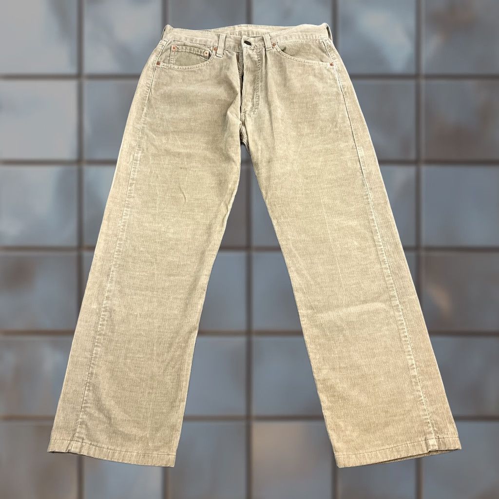 Levi's VINTAGE Levi's 551 Mens Corduroy Jeans Straight 32 Beige 90s Pin 100% Cotton Jeans Mens Regular 32in Beige 90s Levi's 551 Size US 32 / EU 48 - 1 Thumbnail
