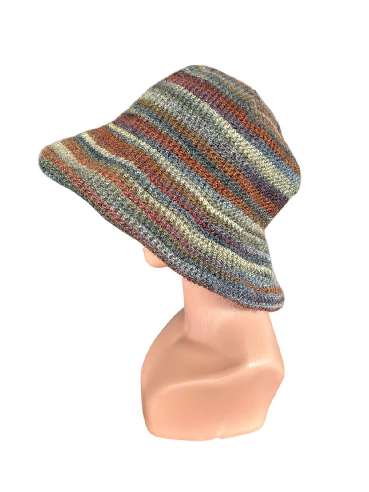 Japanese Brand × Kapital × Vintage Crochet Knitted handmade Big Bucket Hats Size ONE SIZE - 4 Thumbnail