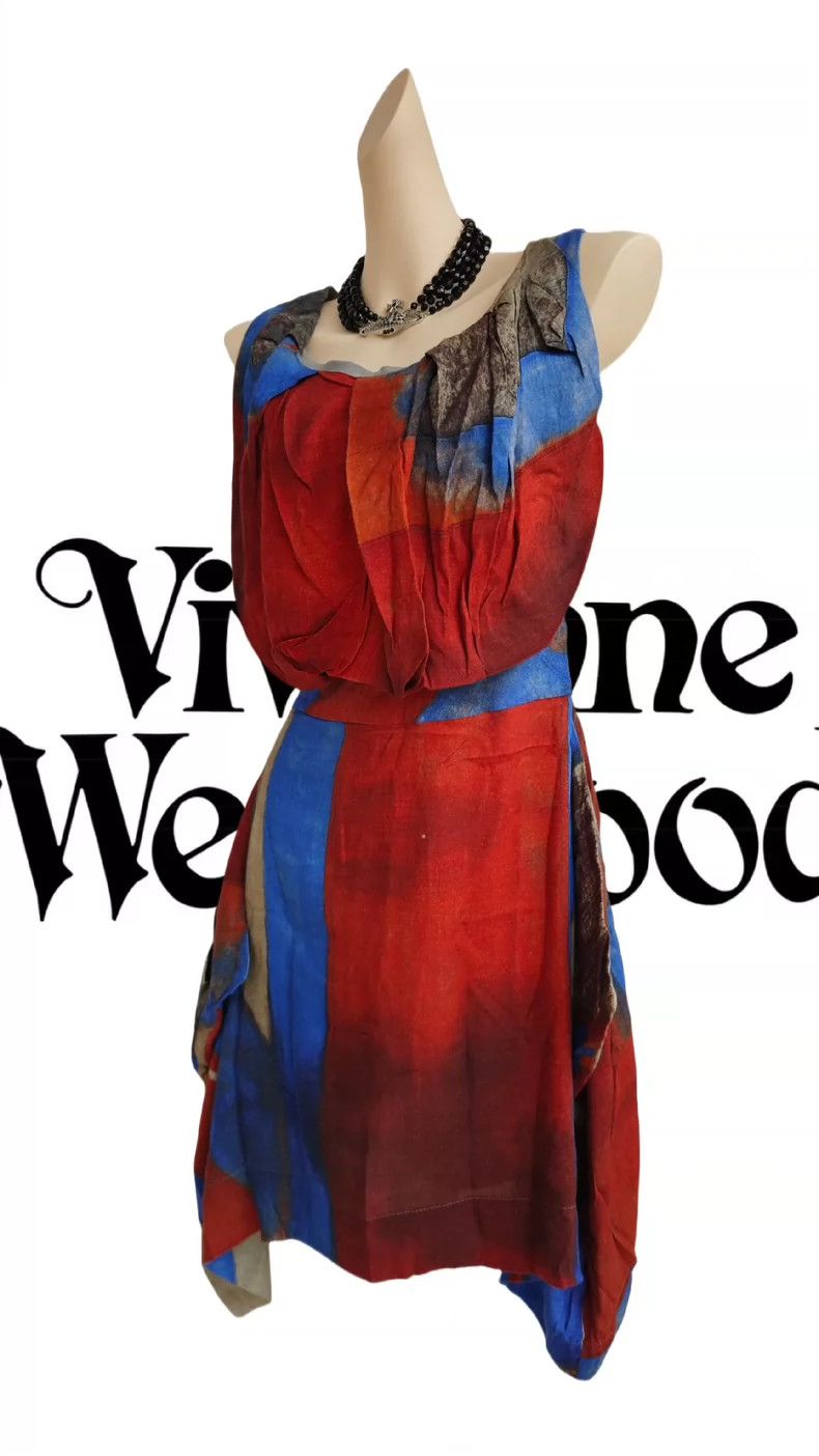 Vivienne Westwood Vivienne Westwood Red and blue color matching dress Size M / US 6-8 / IT 42-44 - 3 Thumbnail