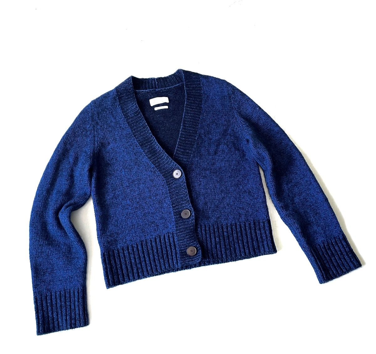 Designer TOAST Women Wool Alpaca Blue Cropped Cardigan Size S Size S / US 4 / IT 40 - 1 Thumbnail