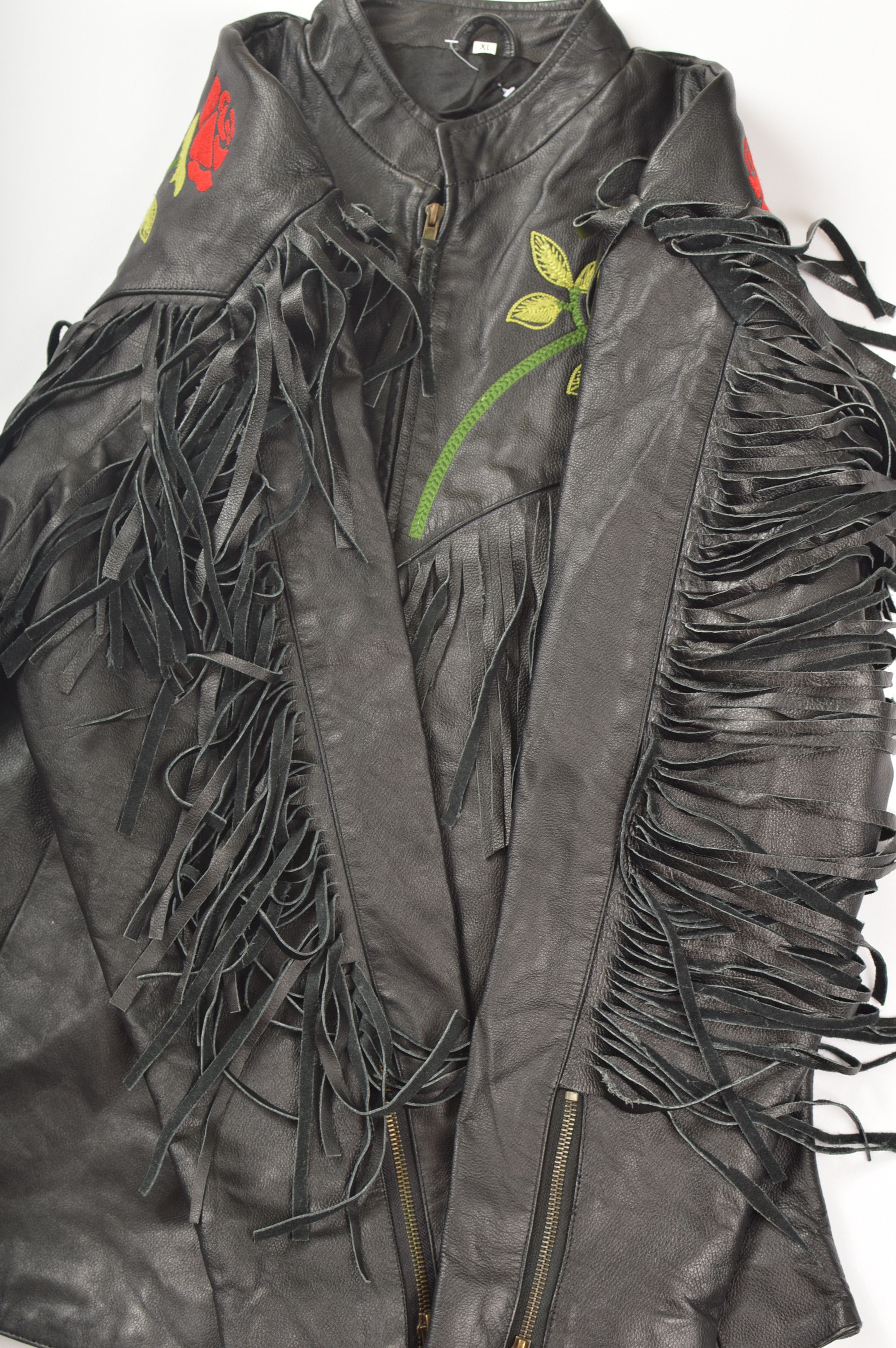 Vintage Vintage Fringed Biker Motorcycle Leather Jacket Size XL / US 12-14 / IT 48-50 - 3 Thumbnail