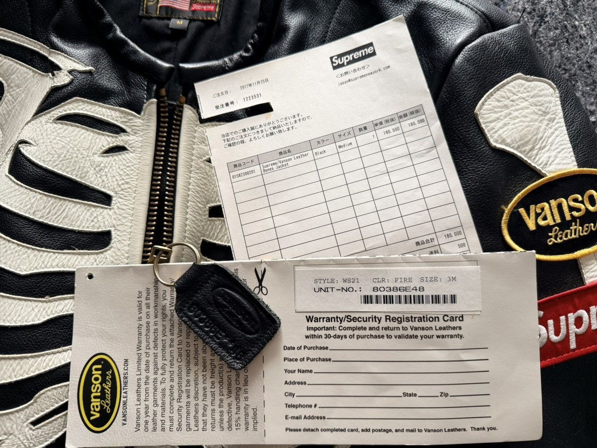 Supreme × Vanson Leathers Supreme Vanson Bones Leather jacket Size US M / EU 48-50 / 2 - 16 Thumbnail