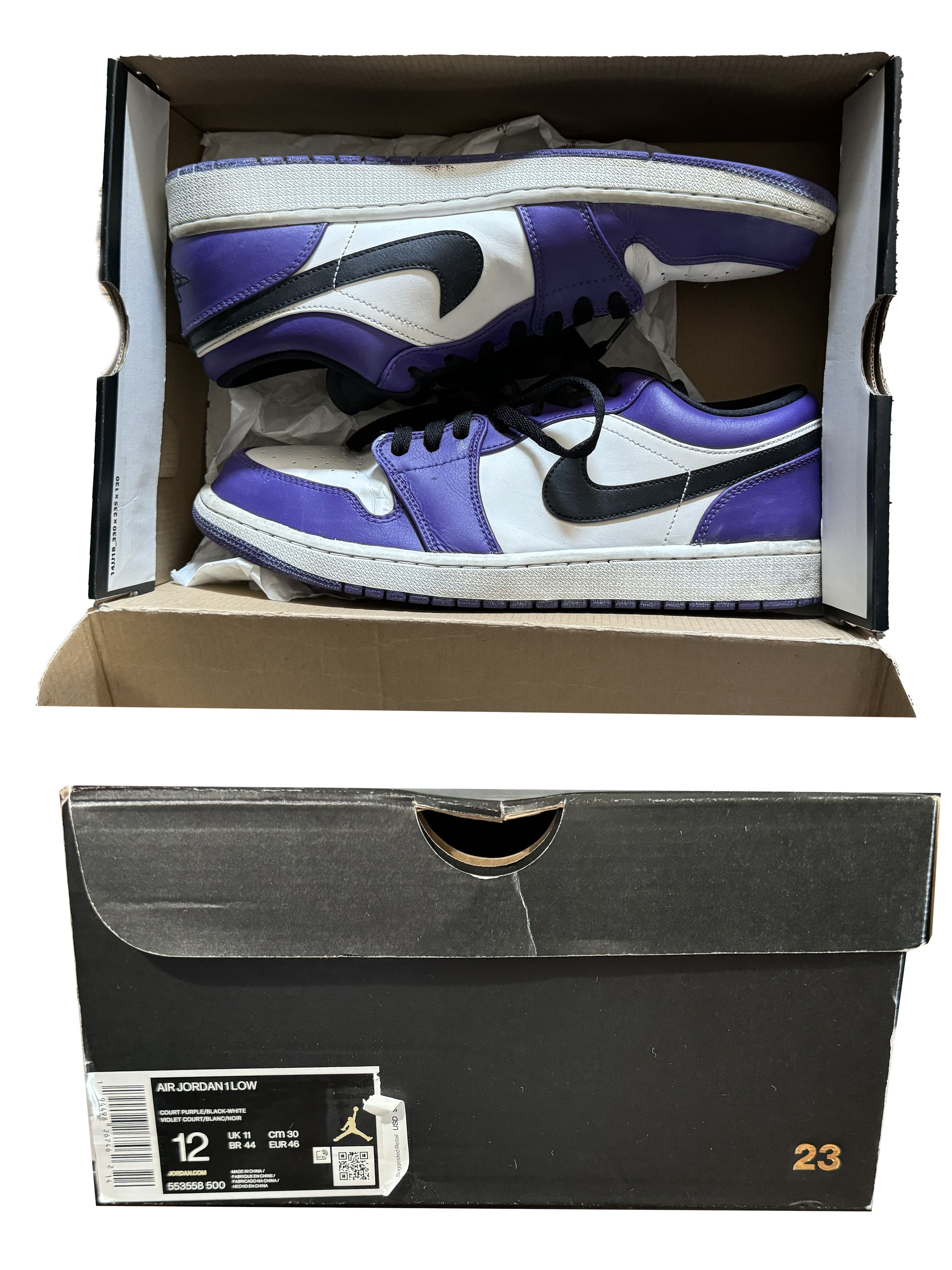 Nike Jordan 1 Low Court Purple Size US 12 / EU 45 - 7 Thumbnail