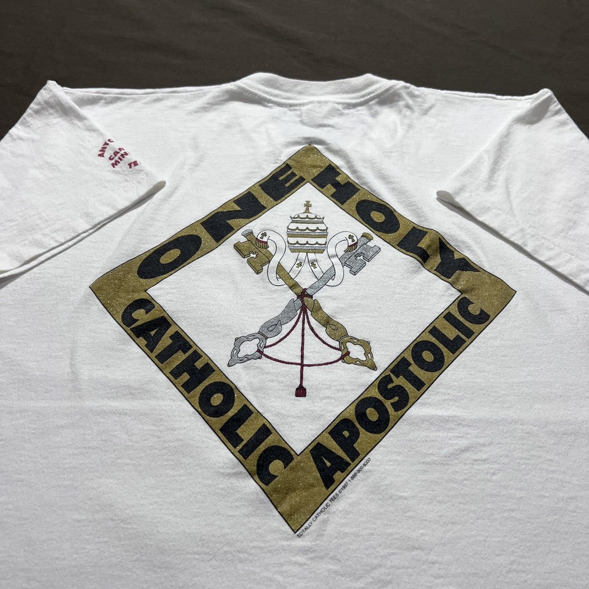 Vintage Vintage 90s CATHOLIC Jesus God Holy Bible Promo Tee Size US XL / EU 56 / 4 - 1 Thumbnail