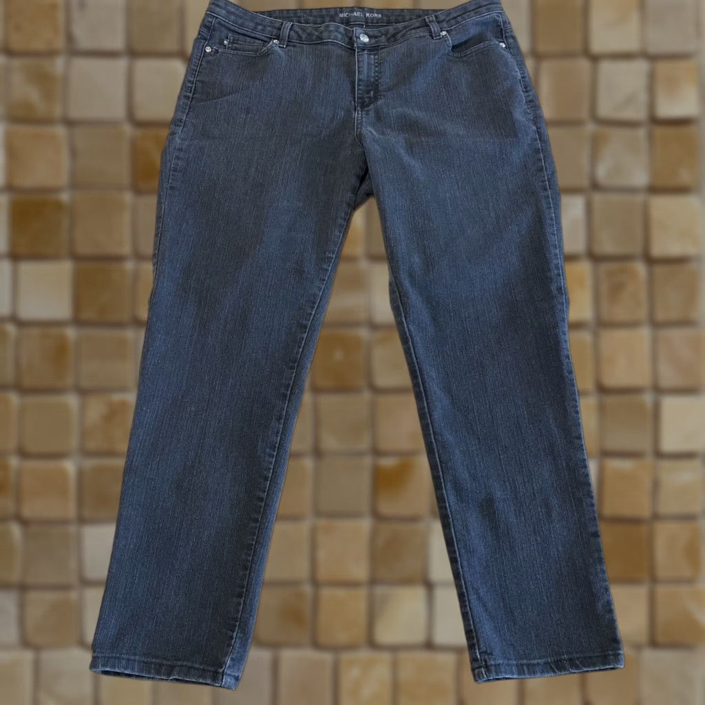 Michael Kors Michael Kors Jeans Womens 18W Black Mid Rise Straight Leg Denim Pants Stretch Size 40" / US 18 - 1 Thumbnail