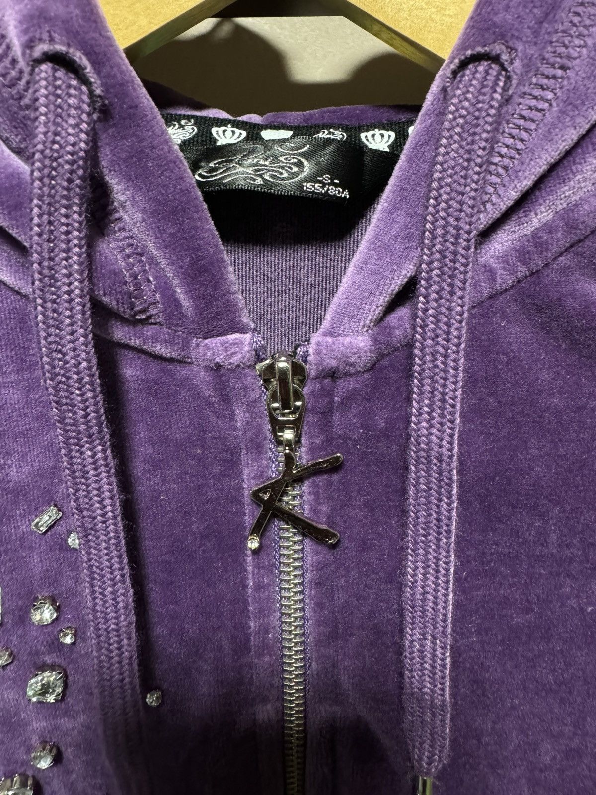Karl Kani × Vintage Y2K Velvet Karl Kanie Hoodie Size XS / US 0-2 / IT 36-38 - 3 Thumbnail