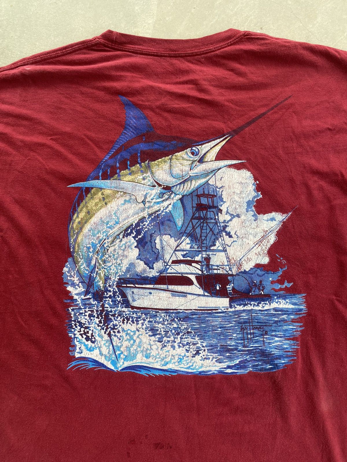 Guy Harvey × Vintage VINTAGE GUY HARVEY BLUE WATER Size US XL / EU 56 / 4 - 2 Thumbnail
