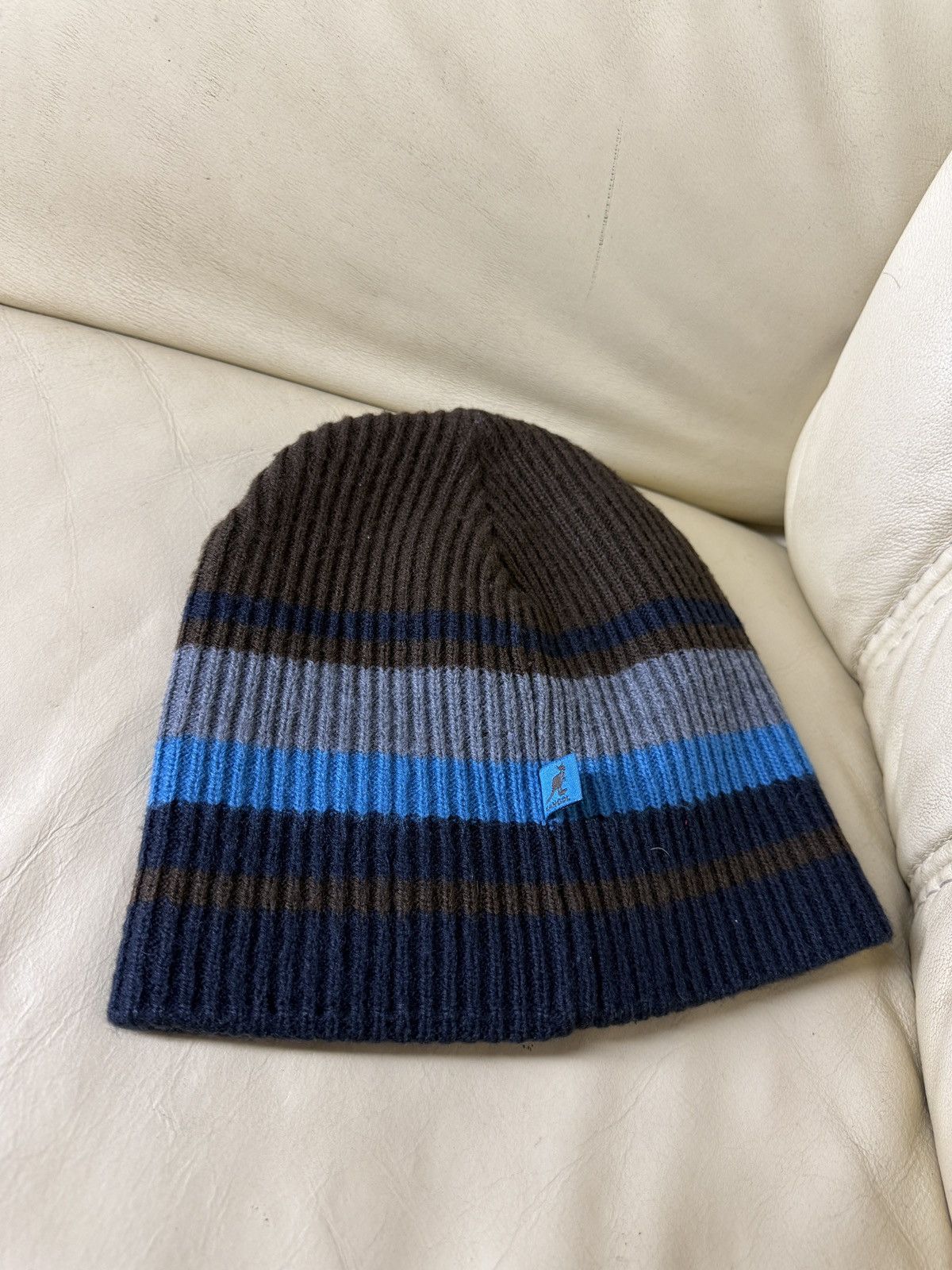 Kangol Vintage Kangol Blue Striped Beanie Hat Size ONE SIZE - 2 Thumbnail