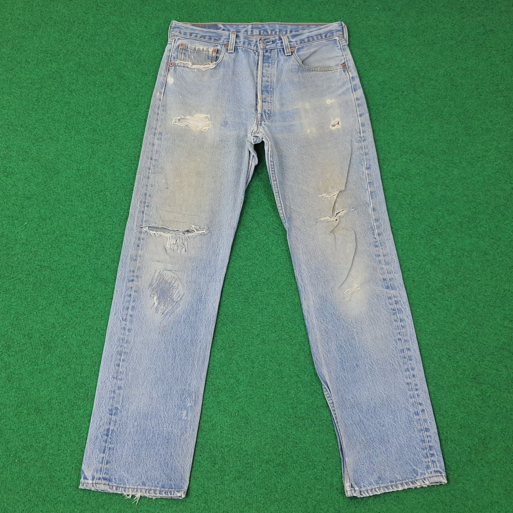 Levi's Vintage Levi's 501 Denim Distressed Style Jeans C252N18 Size US 31 - 1 Thumbnail