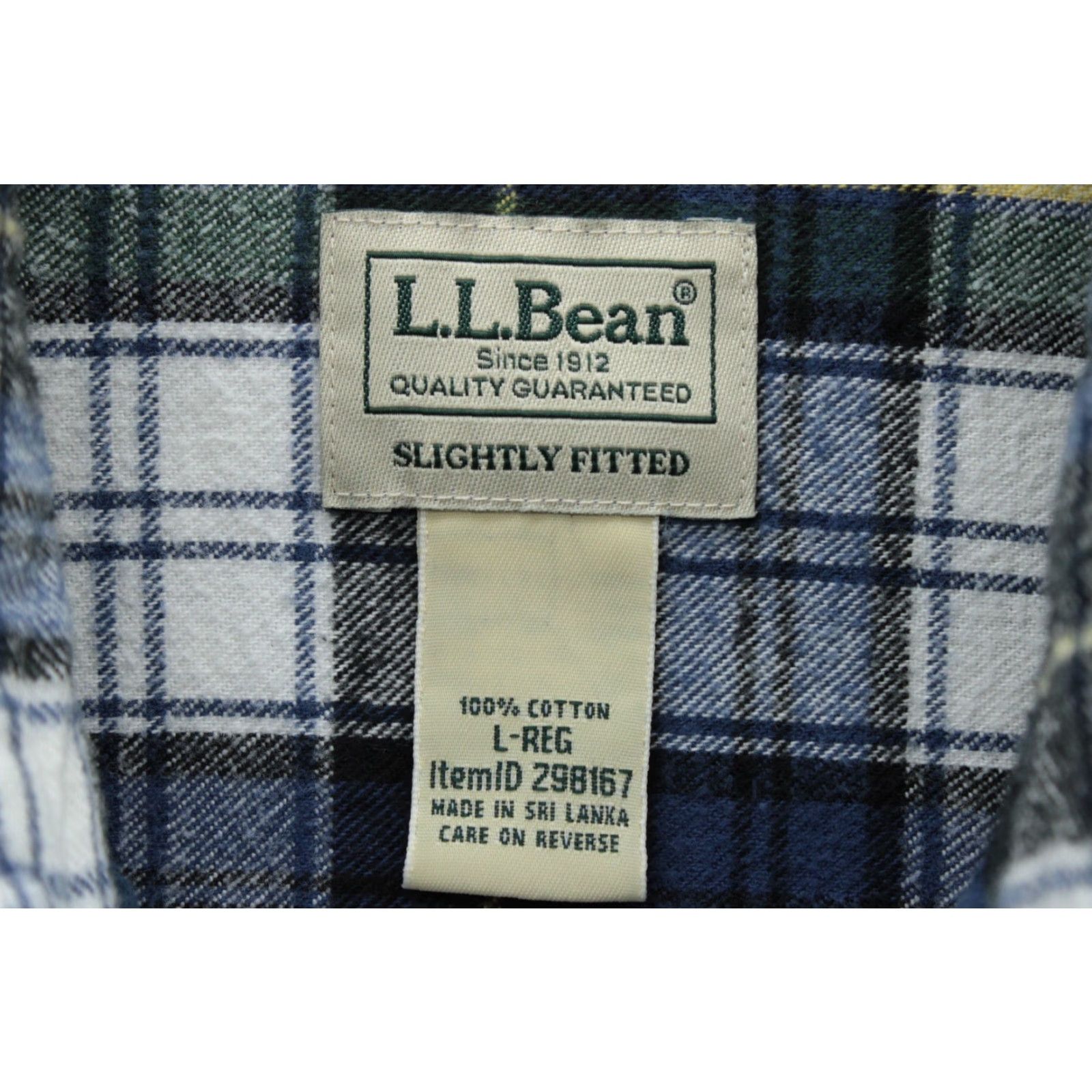 Vintage L.L. Bean Flannel Shirt Mens Blue Green Plaid Longsleeve Outdoors Hiking Camping Shirt Mens L Blue Plaid Flannel Button-Up Outdoors Men Size US L / EU 52-54 / 3 - 4 Thumbnail