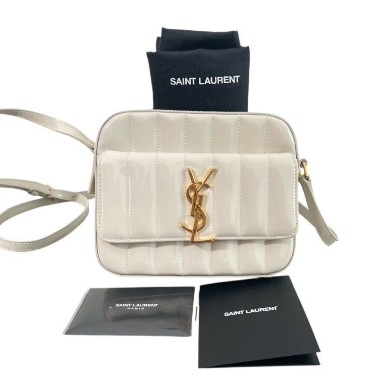 Yves Saint Laurent Ivory Glossy Leather Vicky Toy Camera Mini Crossbody Bag Size ONE SIZE - 1 Thumbnail