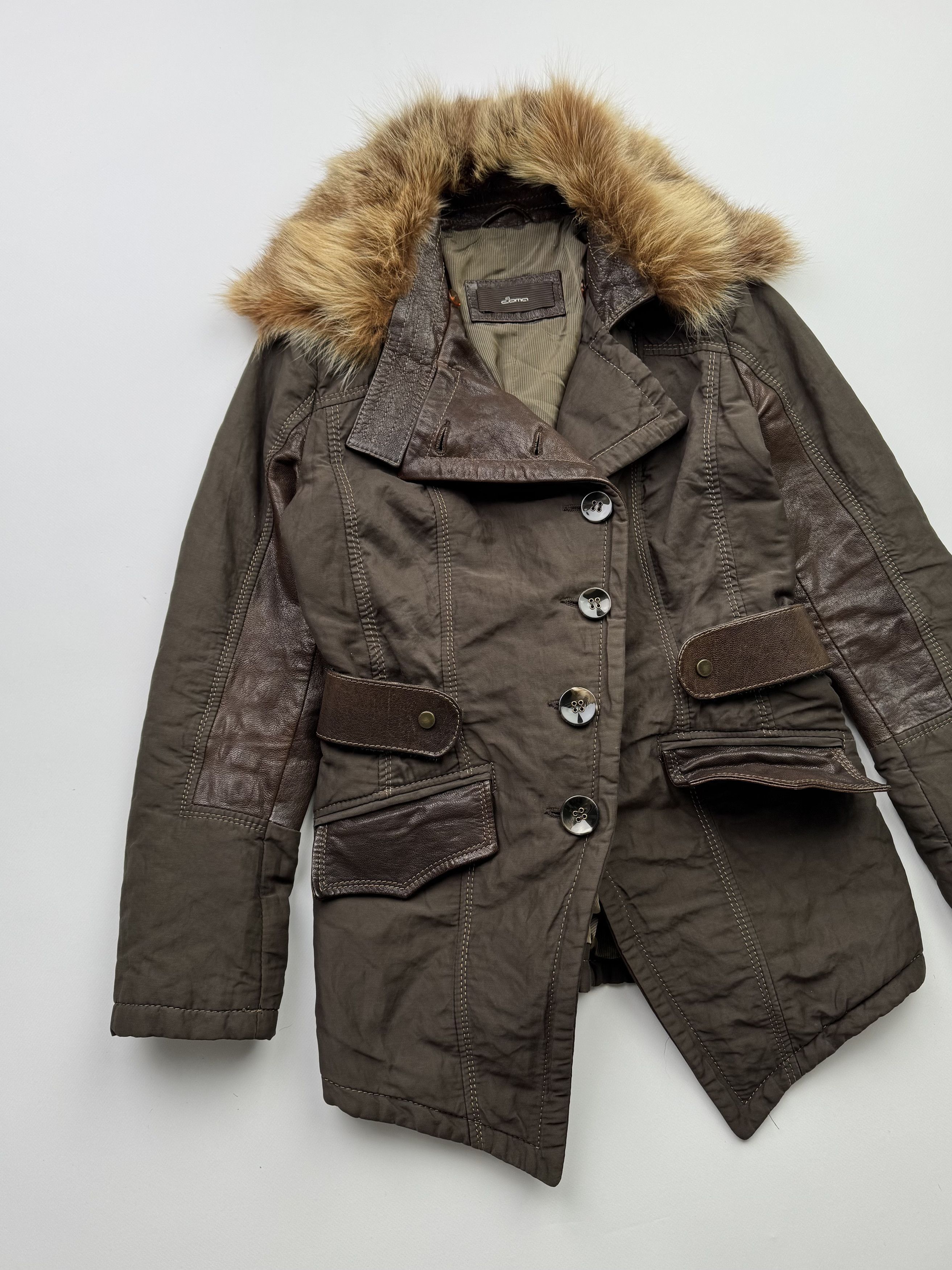 Vintage Vintage Jacket With Fur Neck Leather Details B295(V154)E2 Size M / US 6-8 / IT 42-44 - 2 Thumbnail