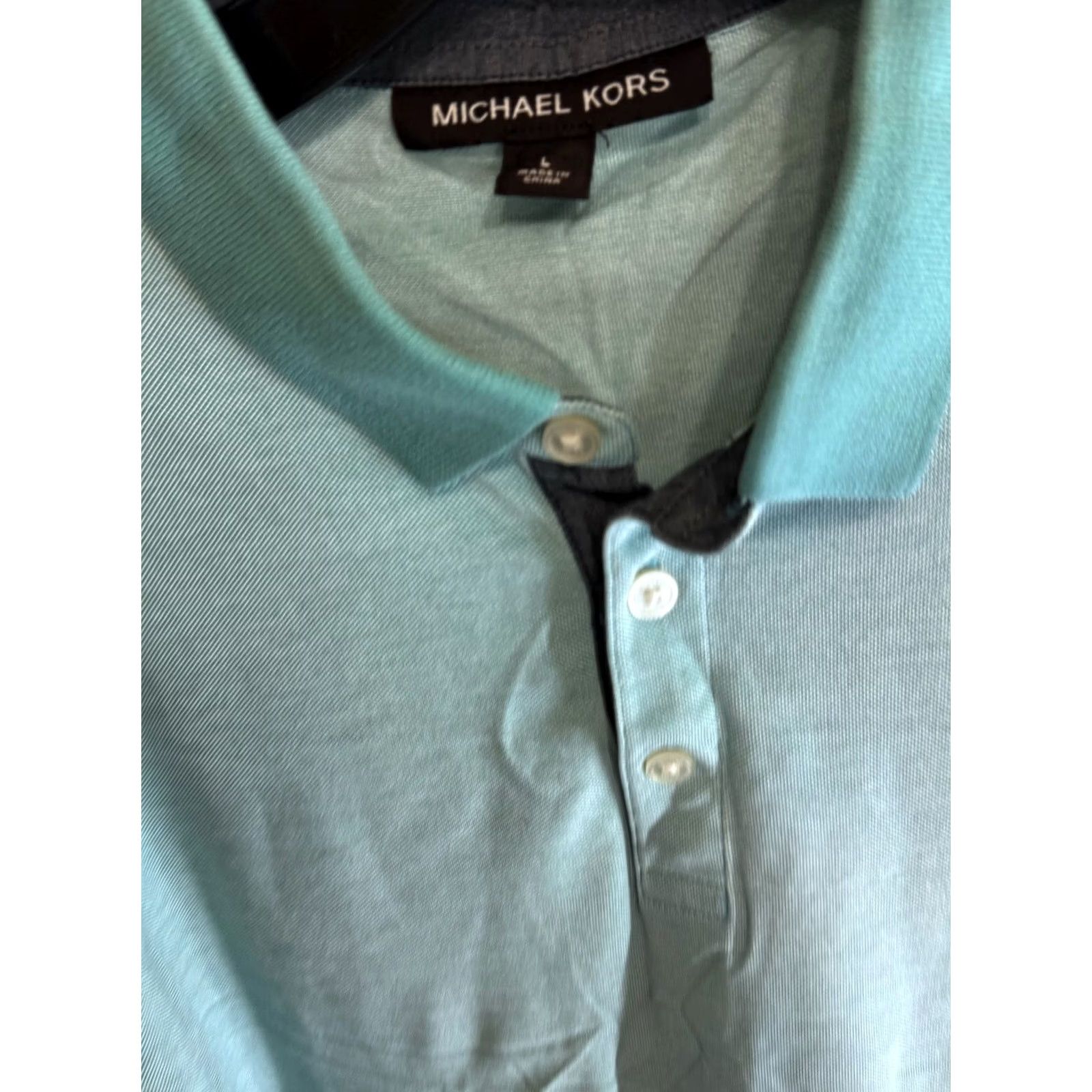 Michael Kors Michael Kors Shirt Mens L Sharp Greenish Ctn POLO Size US L / EU 52-54 / 3 - 3 Thumbnail