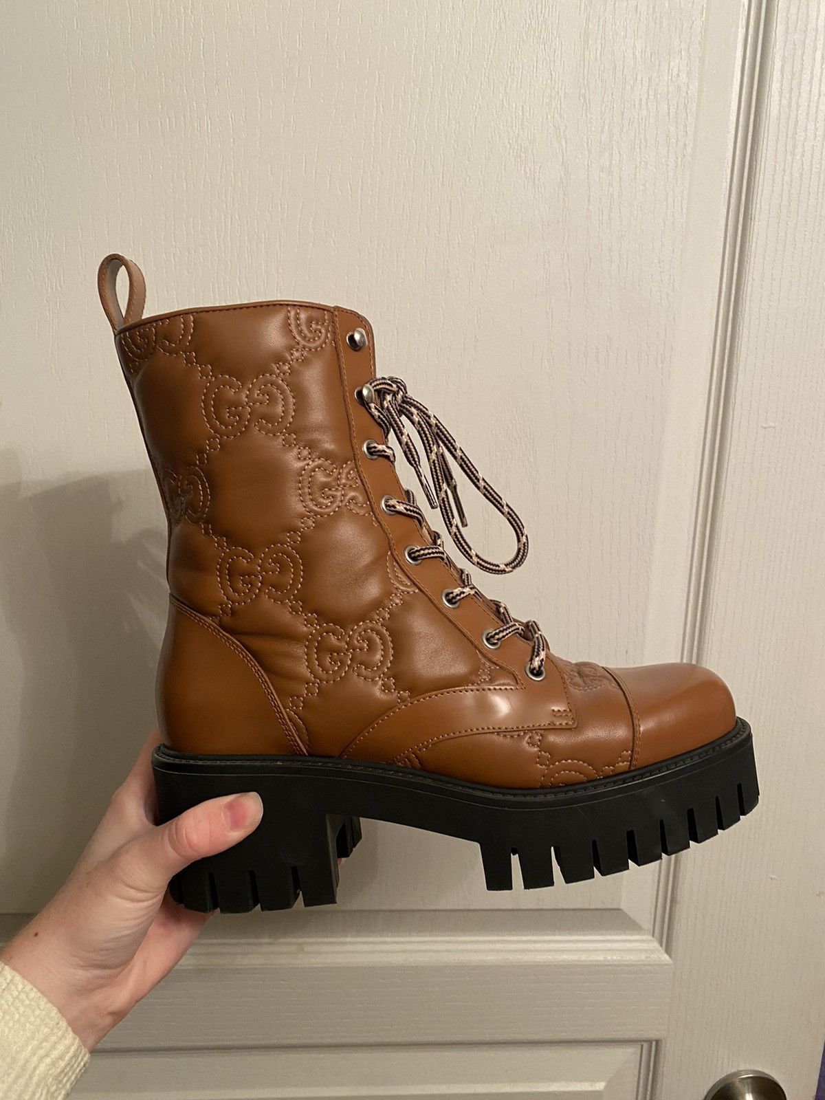 Gucci Gucci Matelasse Quilted GG Logo Combat Boots Size US 7 / IT 37 - 6 Thumbnail