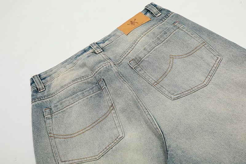 Vintage Men's high school street light blue patchwork curved jeans Size US 32 / EU 48 - 5 Thumbnail