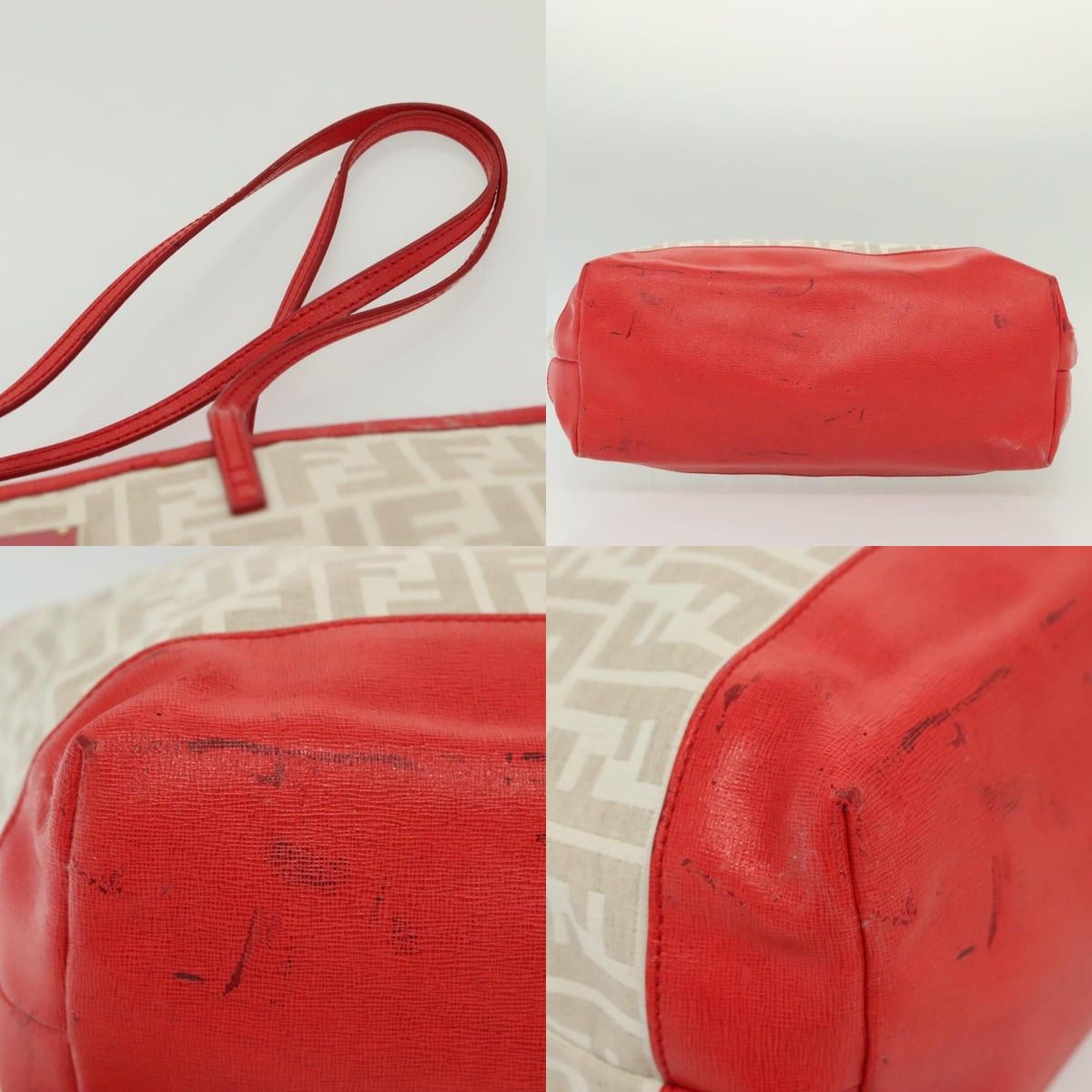 Fendi FENDI Zucca Canvas Tote Bag White Gold Size ONE SIZE - 10 Thumbnail