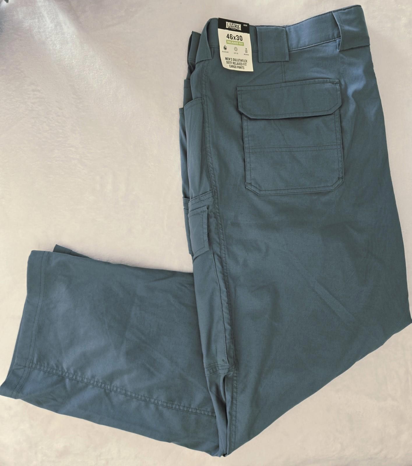 Duluth Trading Company Duluth Flex DOTF Relaxed Fit Cargo Pants Men's 46x30 Blue Size US 44 / EU 60 - 4 Thumbnail