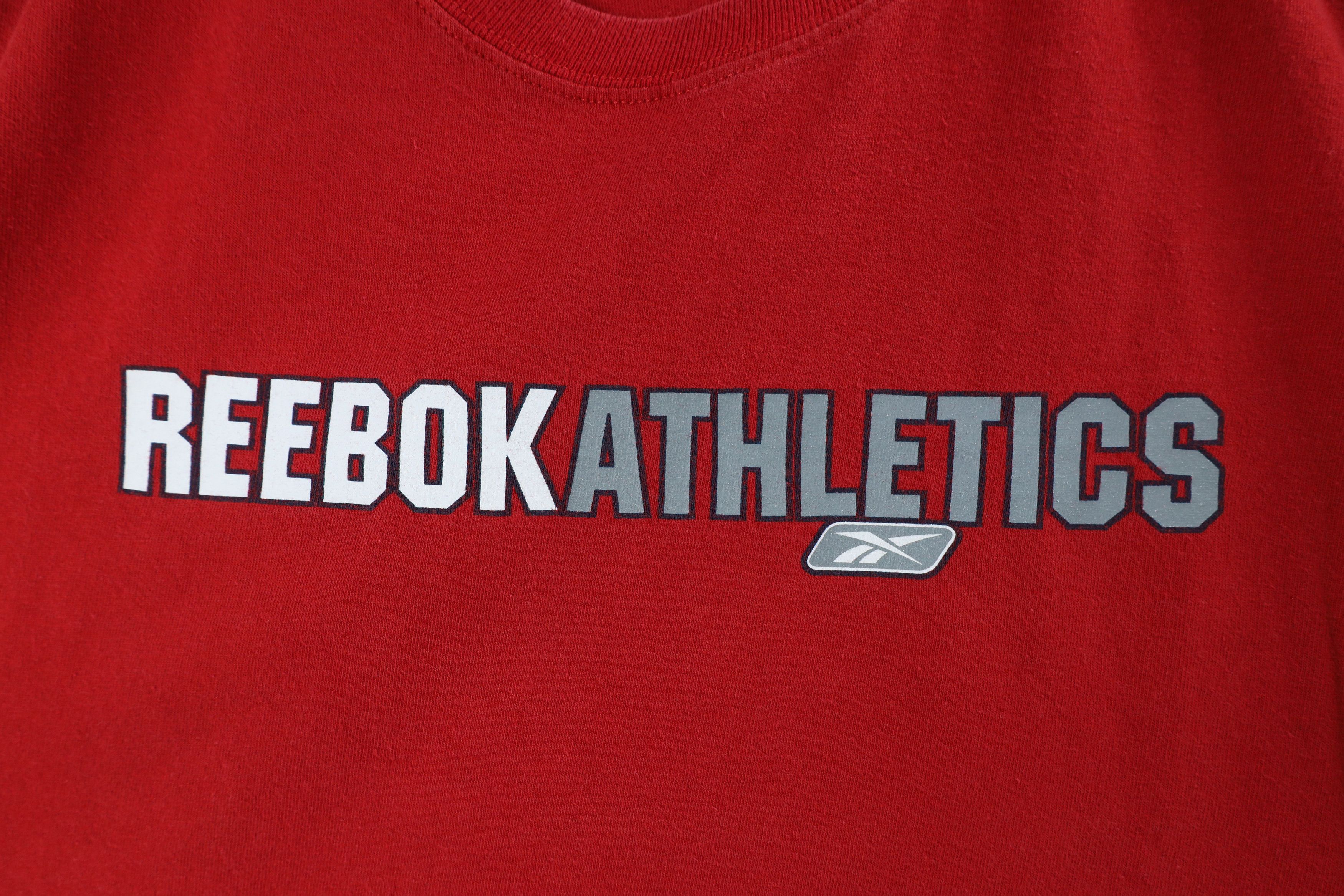 Reebok × Vintage Vintage 90s Reebok Athletics Out Short Sleeve T-Shirt Red Size US XL / EU 56 / 4 - 4 Thumbnail