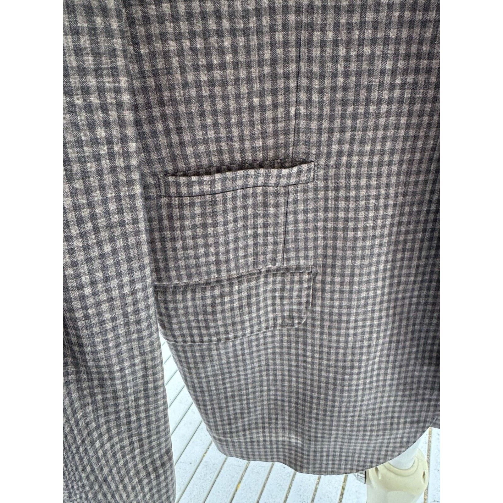 Brunello Cucinelli Brunello Cucinelli Linen Wool Silk Gingham blazer 52/42 Size 42R - 7 Thumbnail