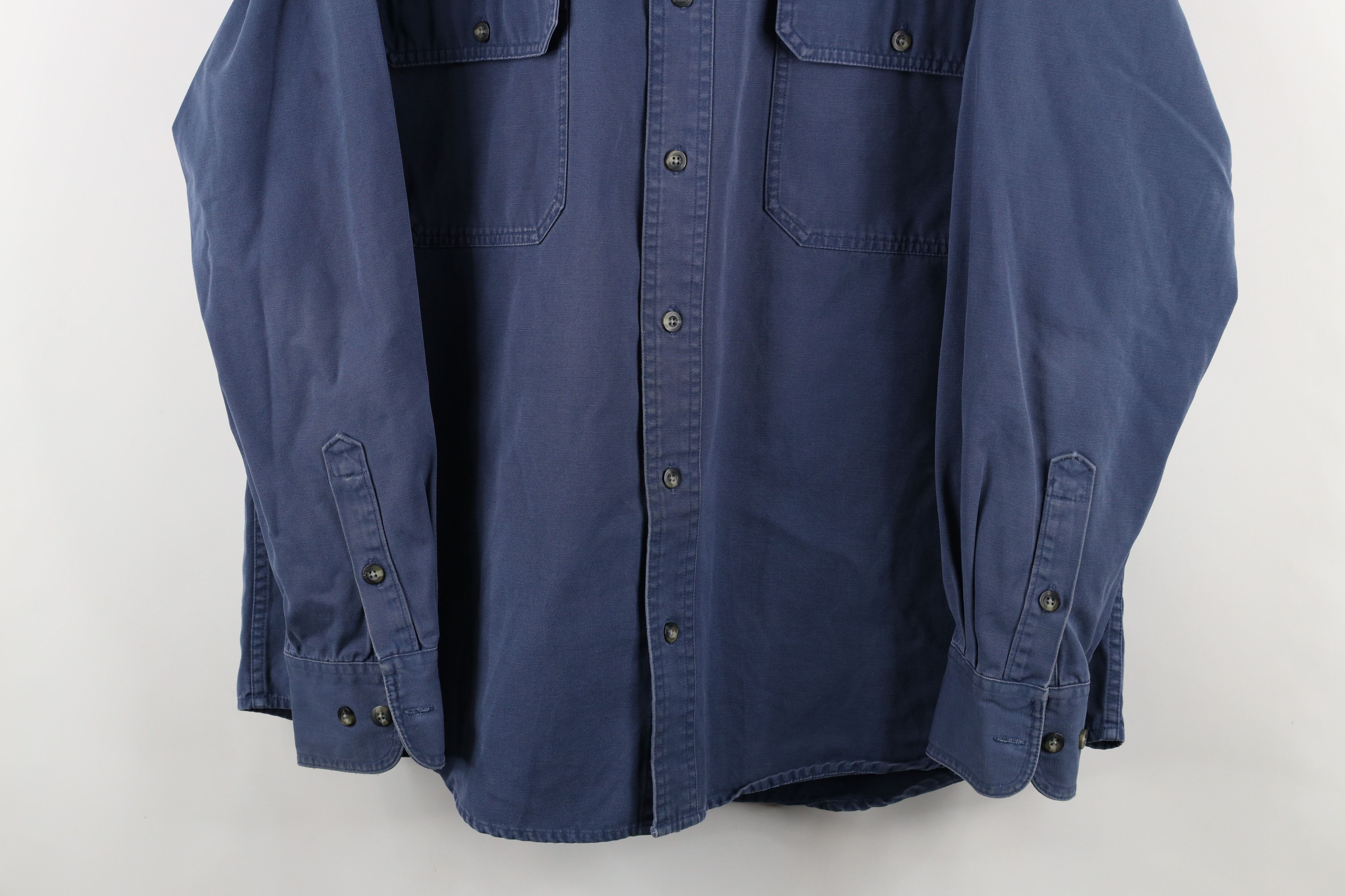 Cabelas × Vintage Vintage Cabelas Heavyweight Cotton Button Down Shirt Blue Size US L / EU 52-54 / 3 - 3 Thumbnail