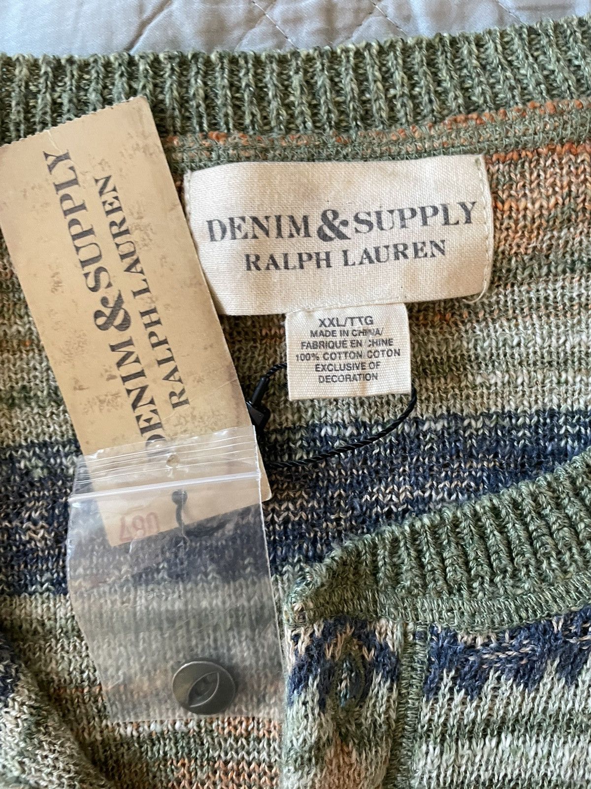 Denim & Supply Ralph Lauren Henley Collar Southwest Print Cotton Sweater Size US XXL / EU 58 / 5 - 3 Thumbnail