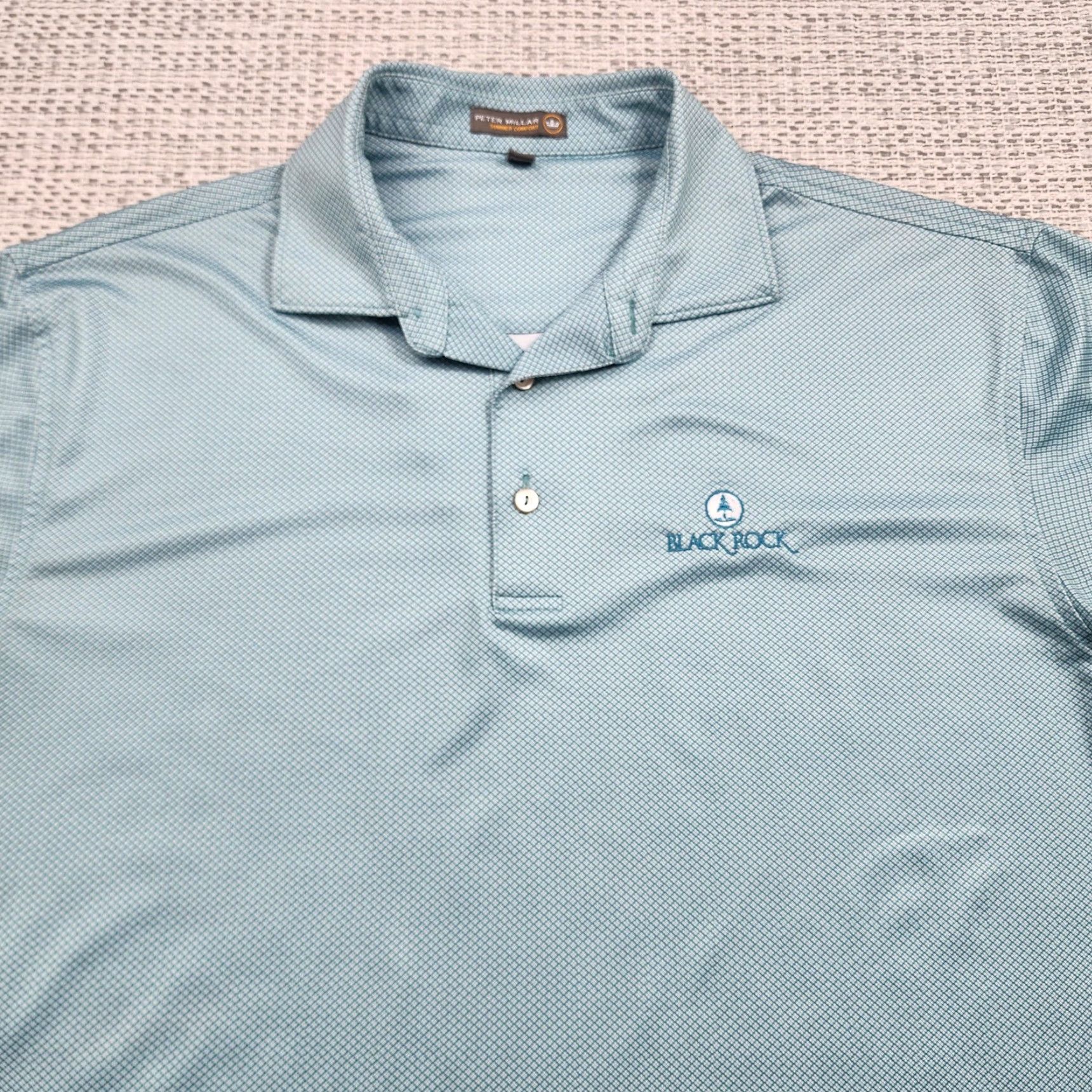 Peter Millar Peter Millar Polo Shirt Mens L Summer Comfort Golf Blue Geometric Logo Stretch Classic Preppy Size US L / EU 52-54 / 3 - 4 Thumbnail