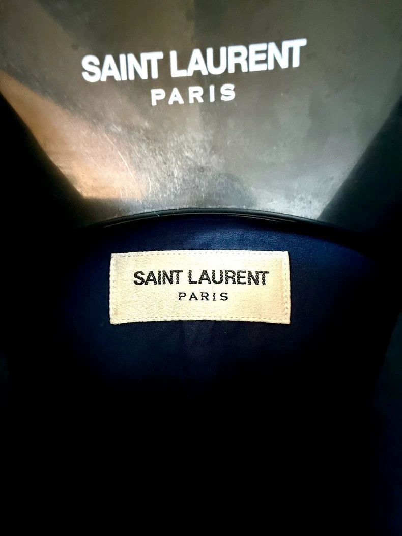 Saint Laurent Black Blue Color Block Shirt-2505