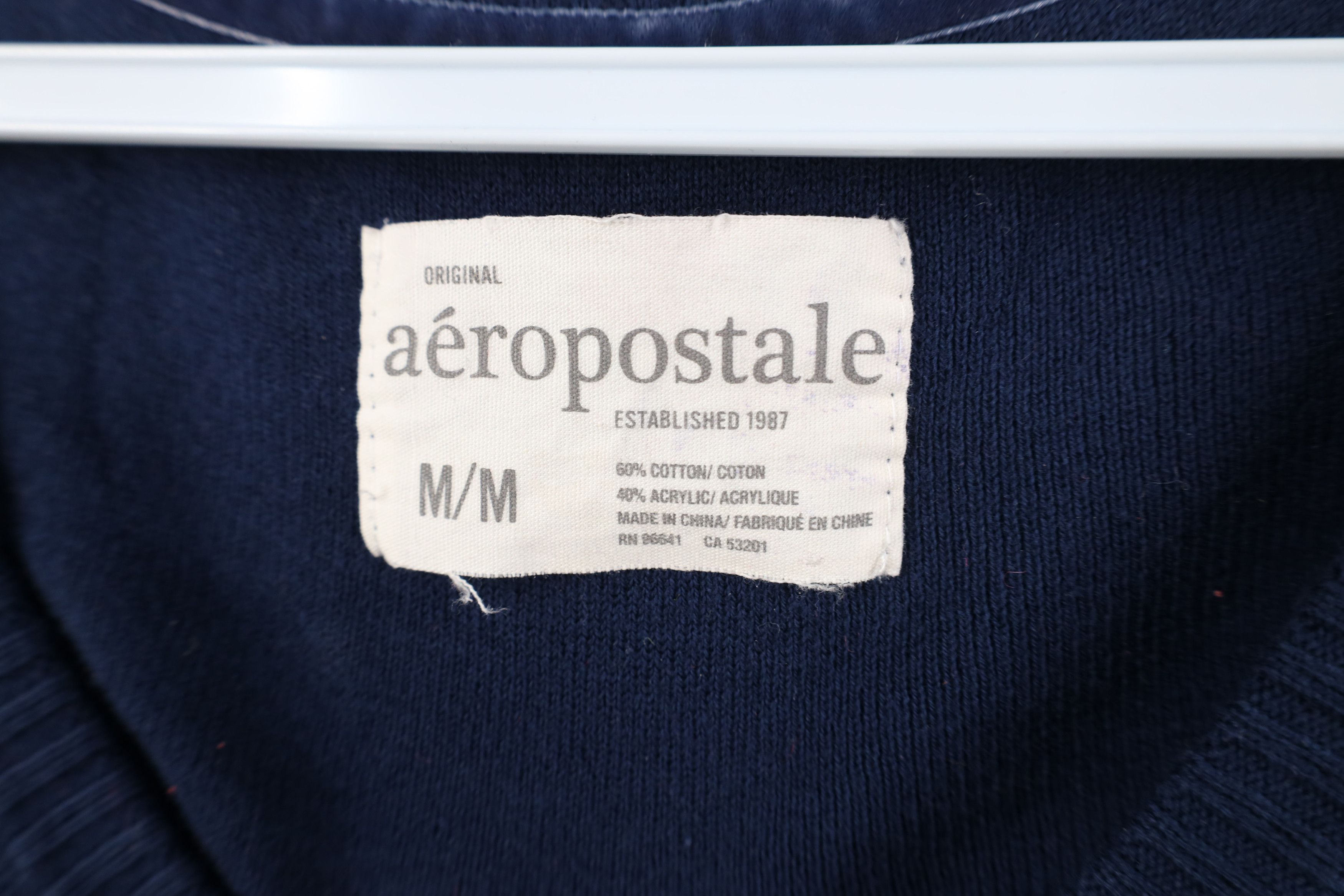 Aeropostale Vintage 90s Y2K Aeropostale Cropped Cardigan Sweater Blue Size M / US 6-8 / IT 42-44 - 7 Thumbnail