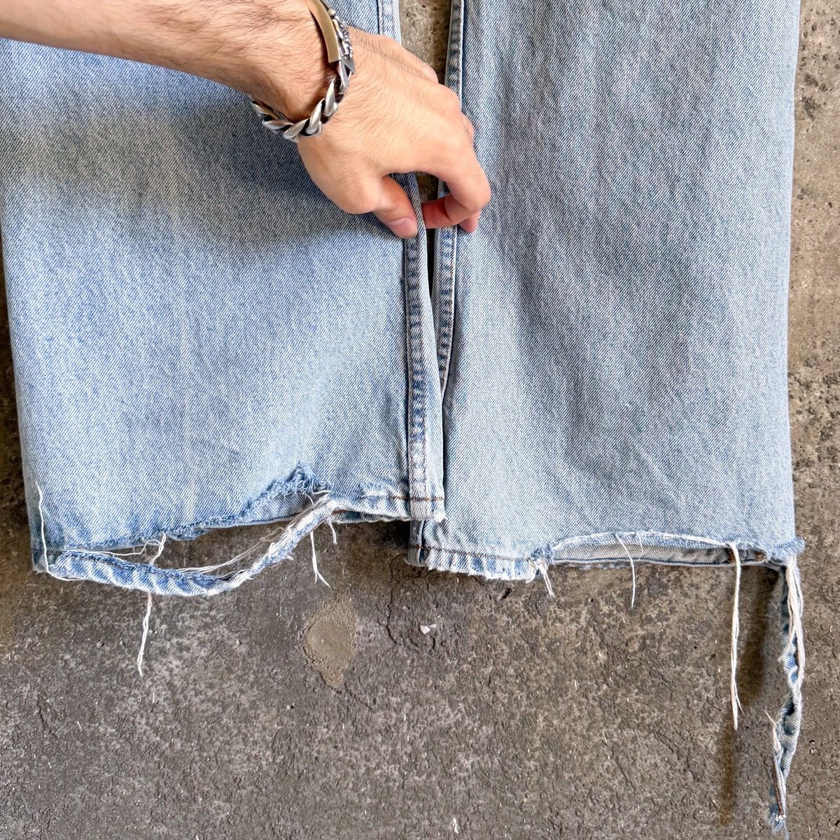 Enfants Riches Deprimes ERD SS25 Light Wash THRASHED Hem Flared Denim sz 38 Size US 38 / EU 54 - 4 Thumbnail