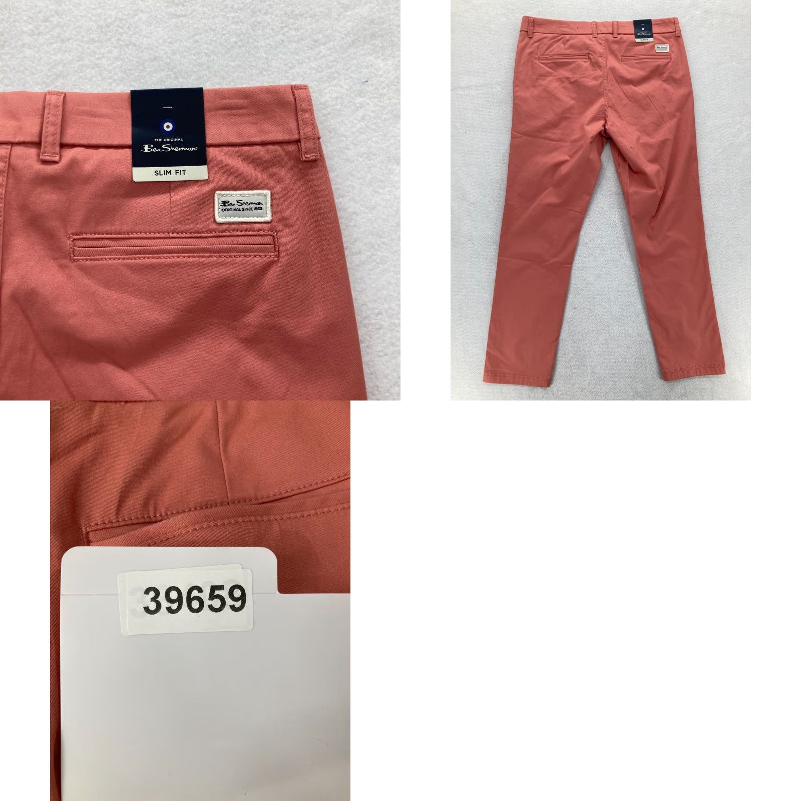 Ben Sherman Ben Sherman Chino Pants Mens 36x32 Slim Straight Pink Stretch Preppy Casual NWT Size US 36 / EU 52 - 9 Thumbnail