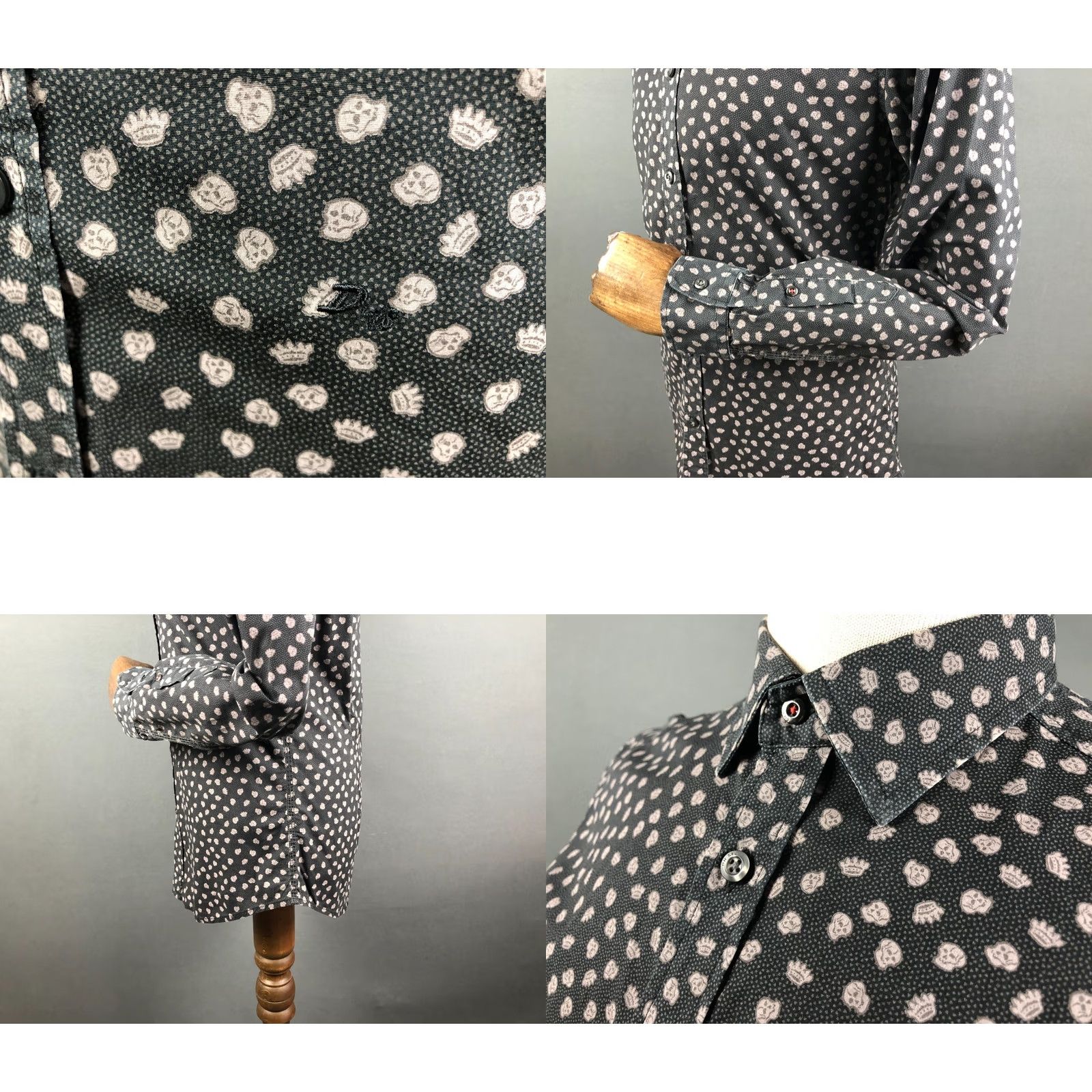 Diesel Diesel Shirt Mens L Black Men Size Cotton Blend Patterned Size US L / EU 52-54 / 3 - 8 Thumbnail