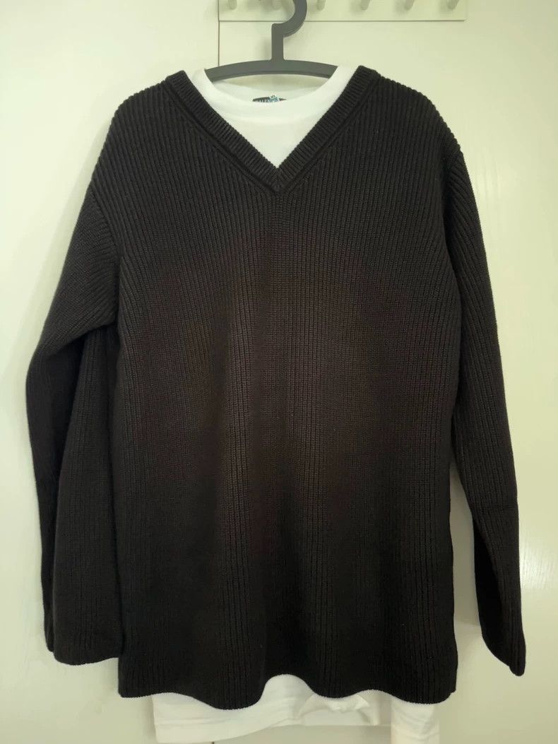 Balenciaga Balenciaga Black sweater and white T-shirt two-in-one V-ne Size US S / EU 44-46 / 1 - 1 Thumbnail