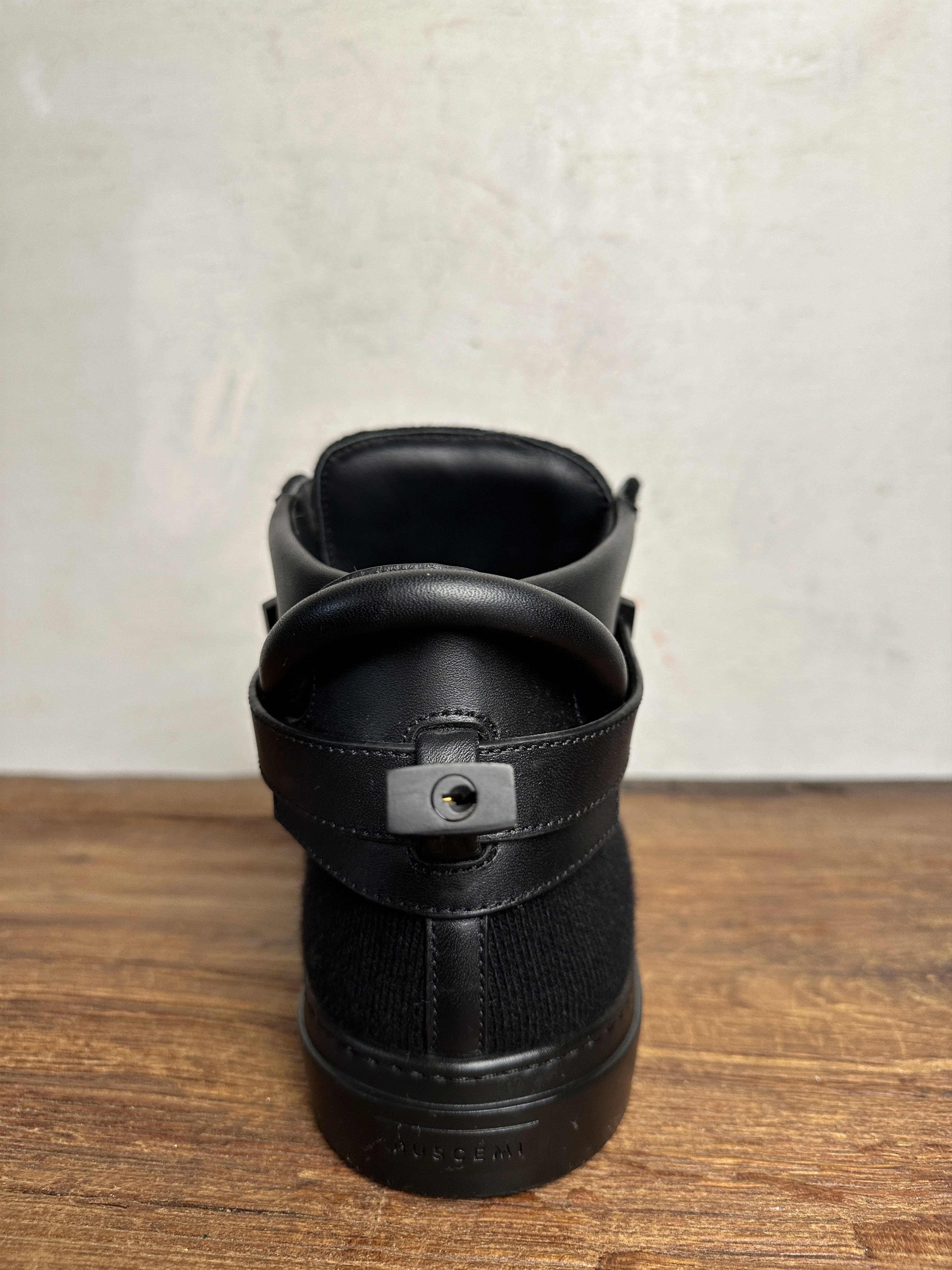 Buscemi Buscemi 100mm Clip Canvas Mid-Top Triple Black Sneakers Size US 12 / EU 45 - 10 Thumbnail