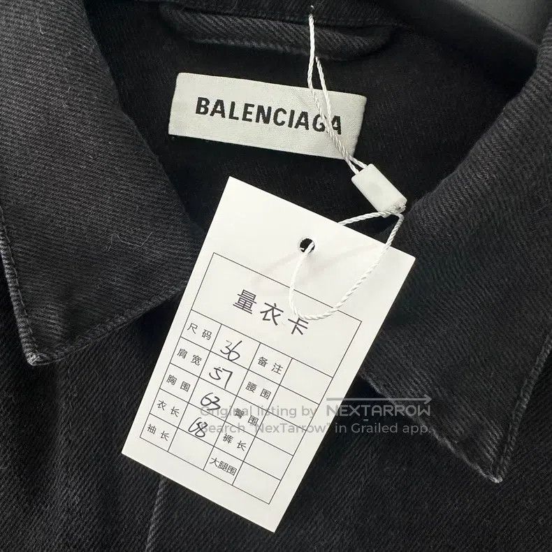Balenciaga Balenciaga Black Back Diamond Logo Letter Denim Jacket Size XS / US 0-2 / IT 36-38 - 5 Thumbnail