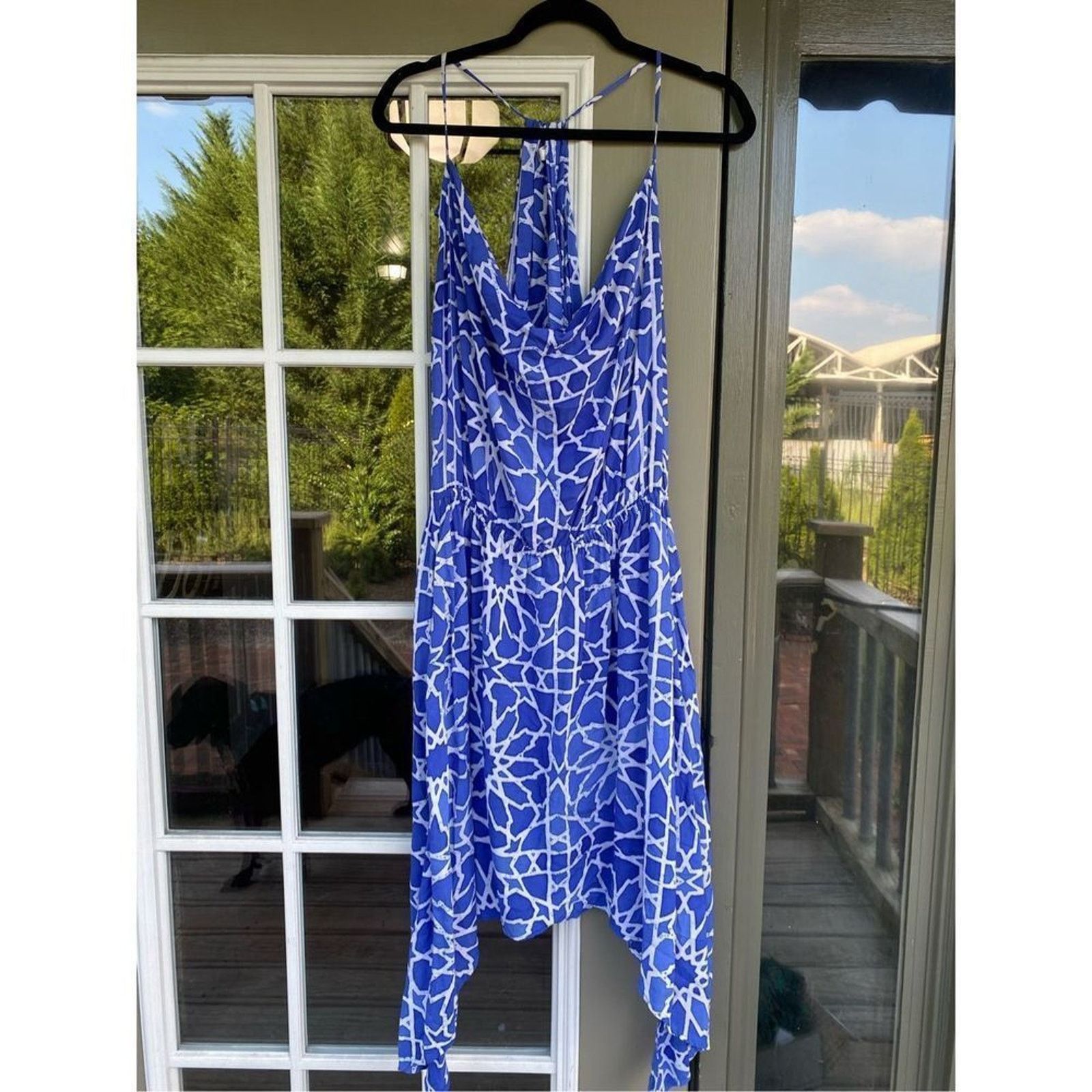 Anthropologie Indah Rinjani Draped Sun Dress BLUE Size Large, MSRP $132 Size L / US 10 / IT 46 - 7 Thumbnail