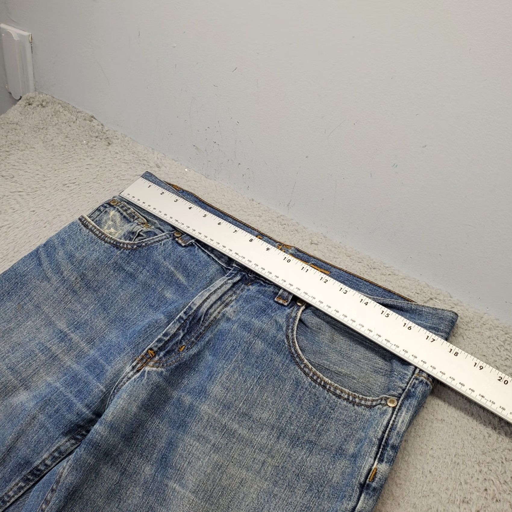 Denime Axist Jeans Mens 34x34 Blue Denim Regular Fit 5-Pocket Straight Leg Size US 34 / EU 50 - 4 Thumbnail
