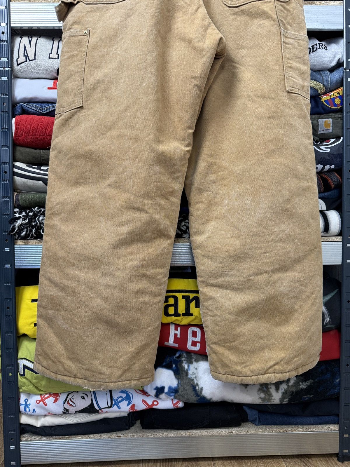 Carhartt Vintage 90s Carhartt Overalls Tan Cotton Canvas Baggy Wide Size US 34 / EU 50 - 11 Thumbnail