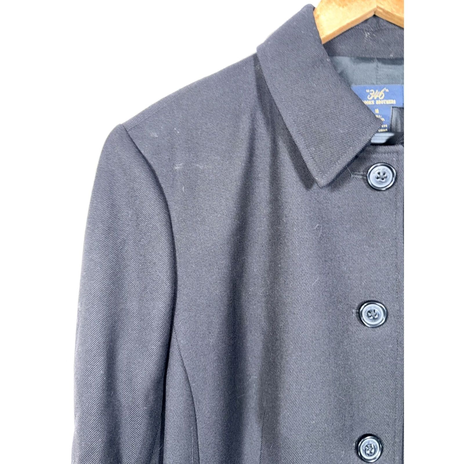 Brooks Brothers VINTAGE? Brooks Brothers 346 Wool Trench Coat Womens 16 Black Trench Coat Women 16 Wool Brooks Brothers Mens Womens Size XXL / US 16-18 / IT 52-54 - 4 Thumbnail