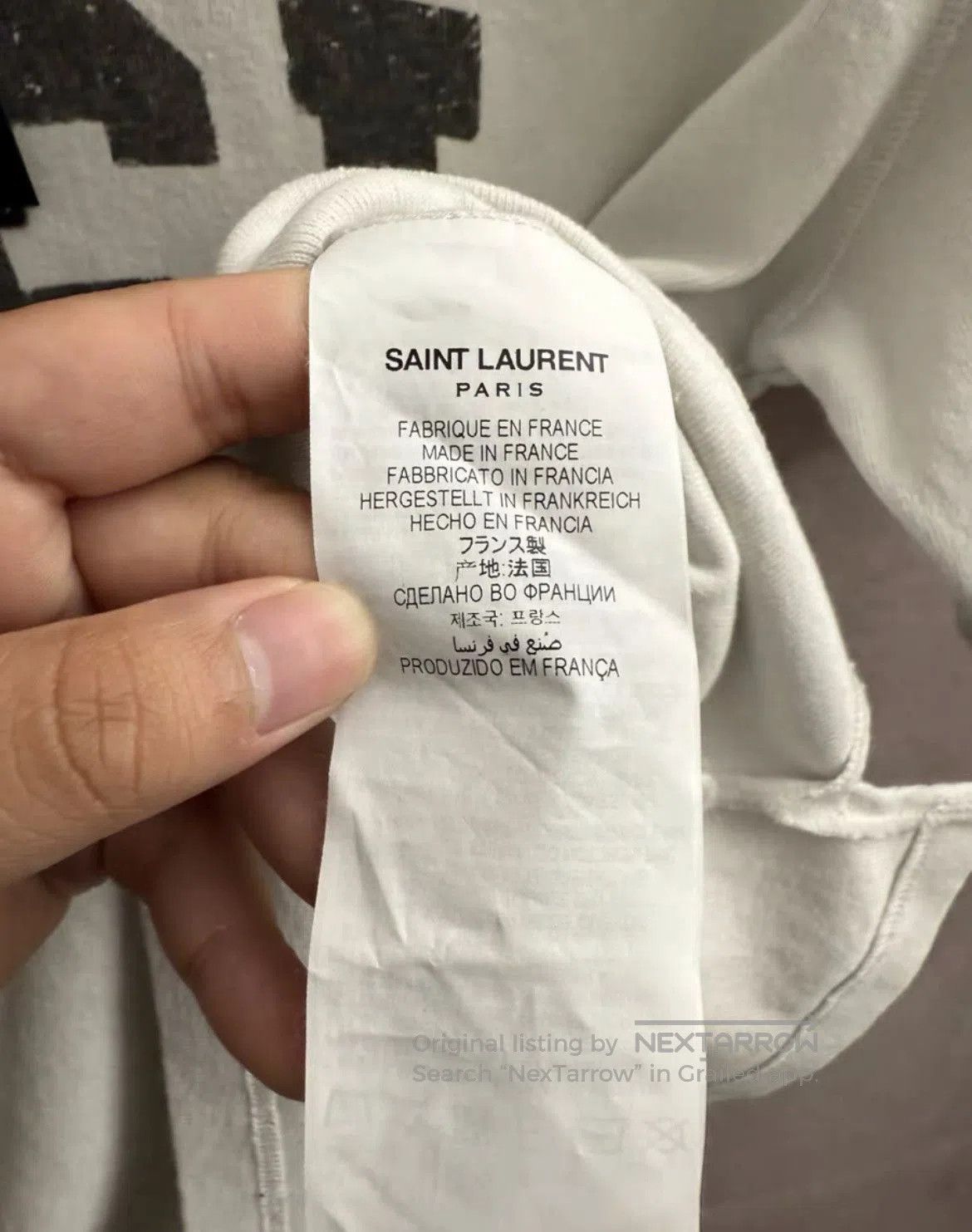 Saint Laurent Paris Saint Laurent YSL white letter Tshirt . Size US S / EU 44-46 / 1 - 4 Thumbnail