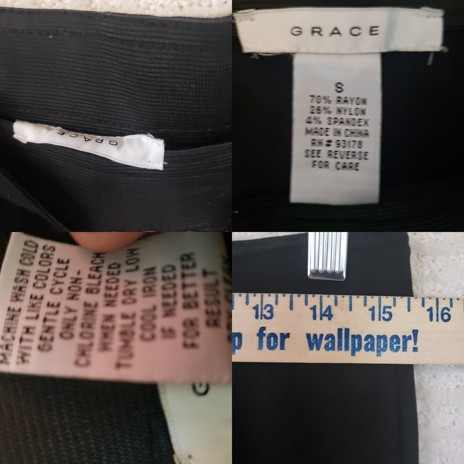 Vintage Grace Pants Women's S Black Straight Leg Stretch 31x28 Slimming Pockets Dress Pants Pants Styles 90s? Size 28" / US 6 / IT 42 - 8 Thumbnail