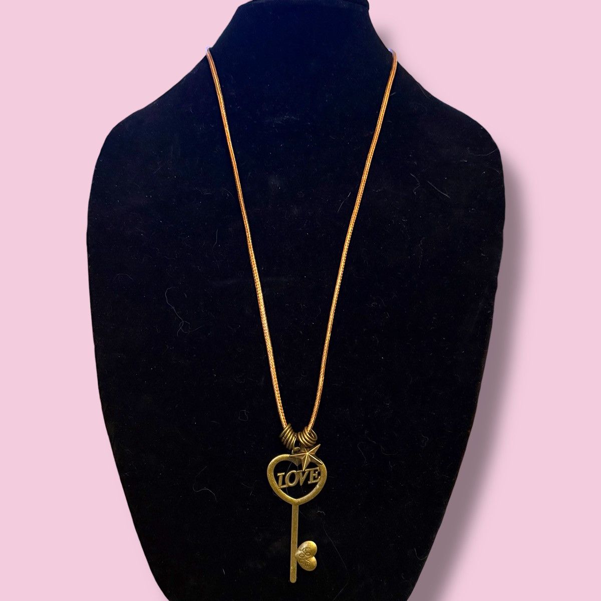 Other Bronze tone Love skeleton key long cord necklace Size ONE SIZE - 1 Thumbnail
