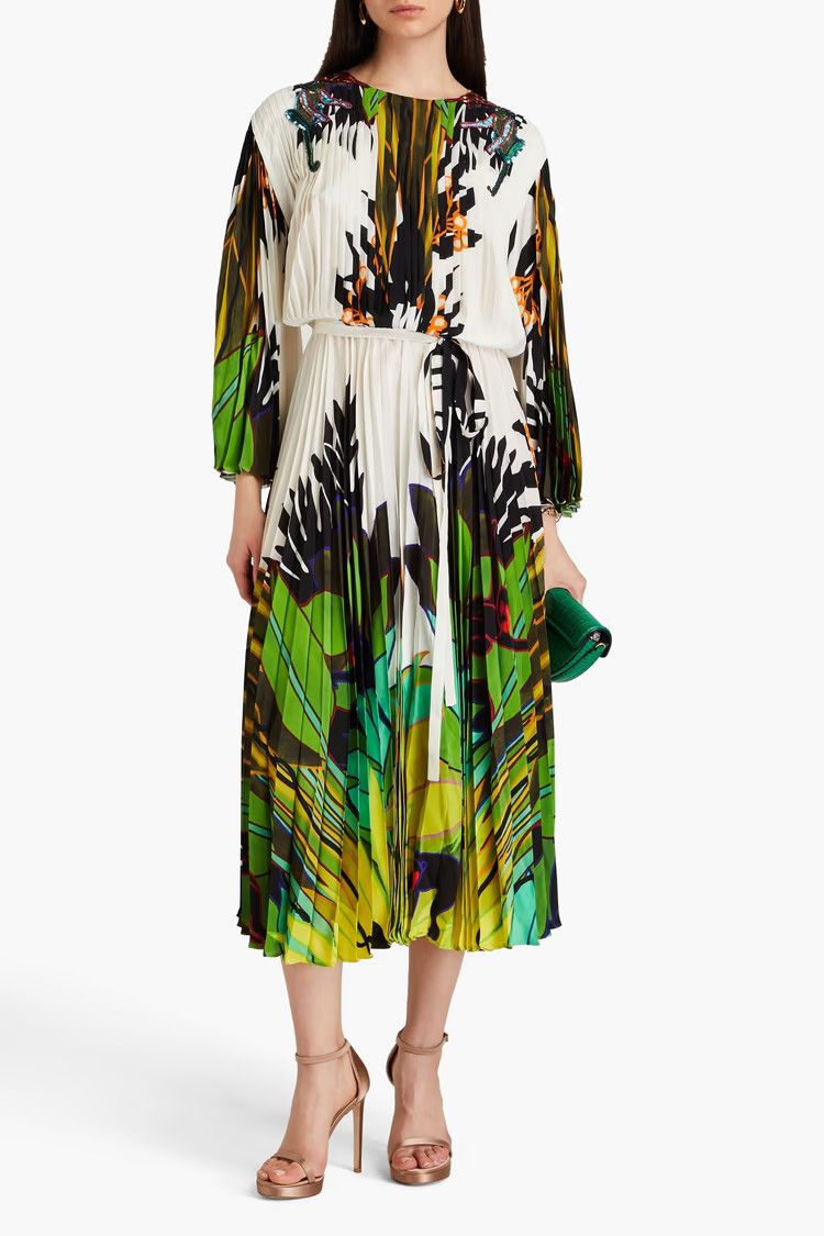 Valentino o1y0326 Silk Midi Dress in Multicolor Size XS / US 0-2 / IT 36-38 - 2 Thumbnail