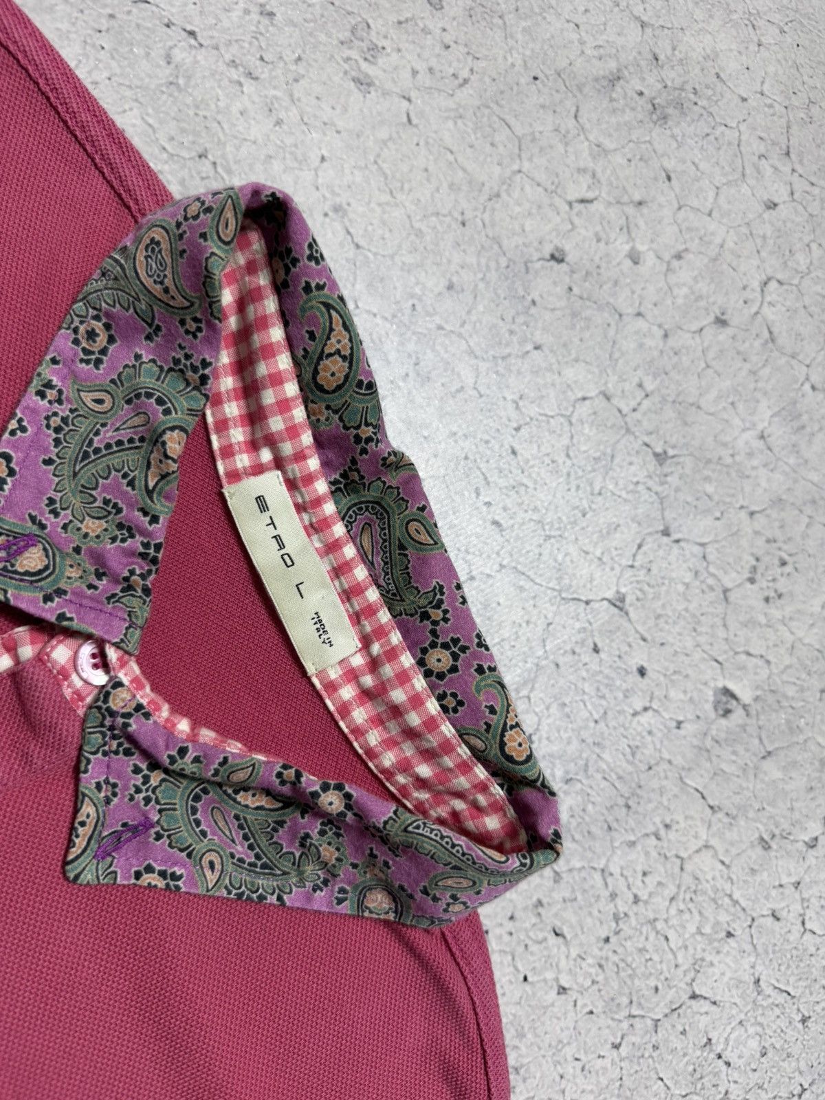 Etro Etro Luxury Polo Shirt Pink Size L Size US L / EU 52-54 / 3 - 5 Thumbnail