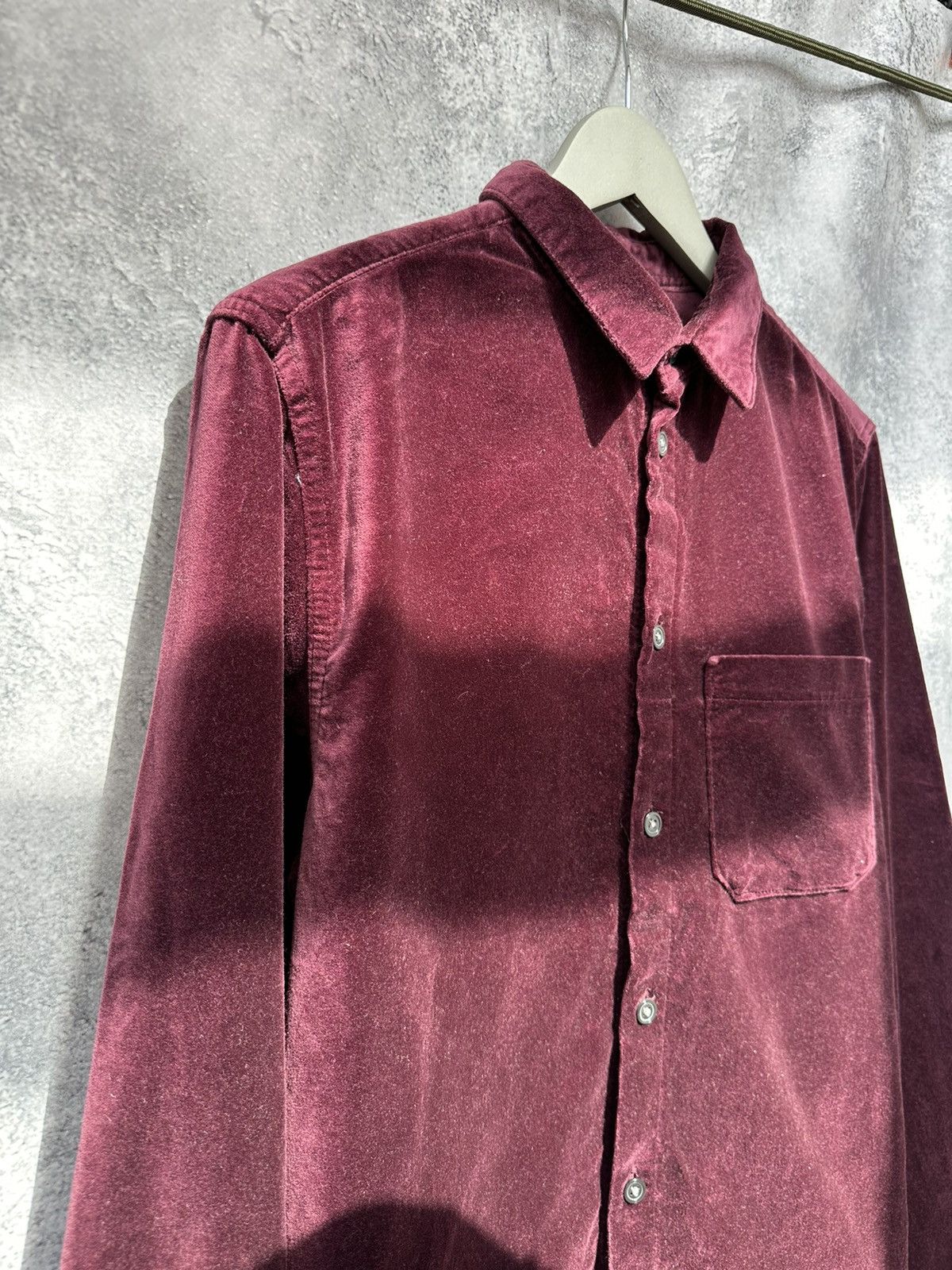 H&M H&M Velour Button Up Shirt Long Sleeve Old Money Burgundy Size US S / EU 44-46 / 1 - 4 Thumbnail