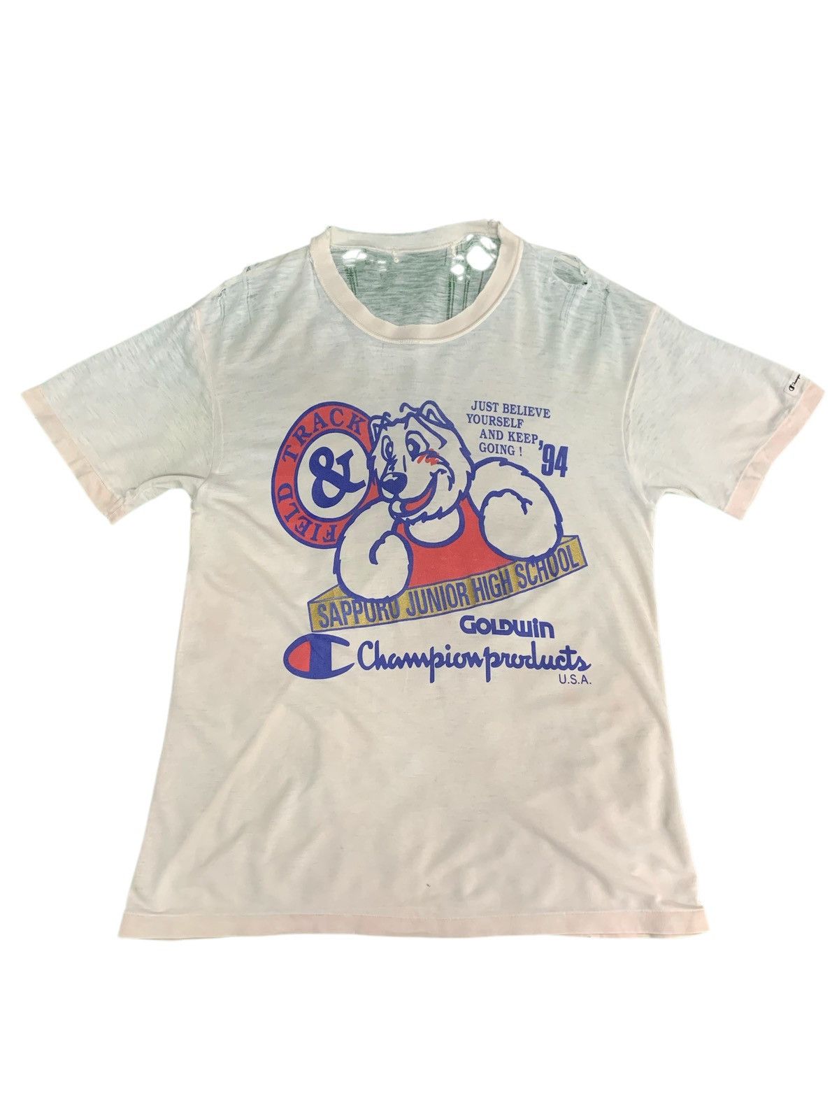 Champion Vintage Champion Distress Tee Size US S / EU 44-46 / 1 - 1 Thumbnail