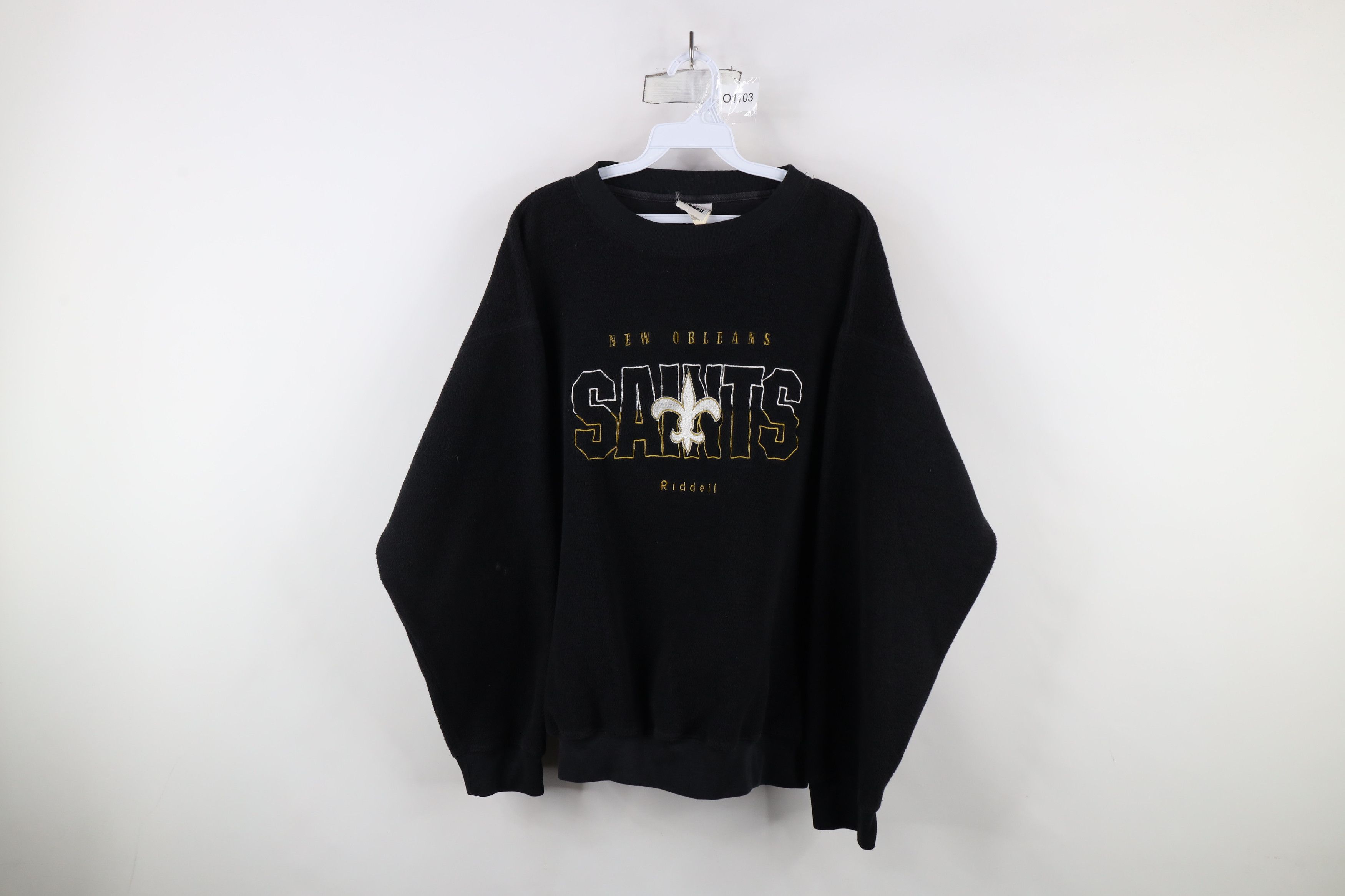 Riddell × Vintage Vintage 90s Riddell Saints Football Fleece Sweatshirt Size US L / EU 52-54 / 3 - 1 Thumbnail