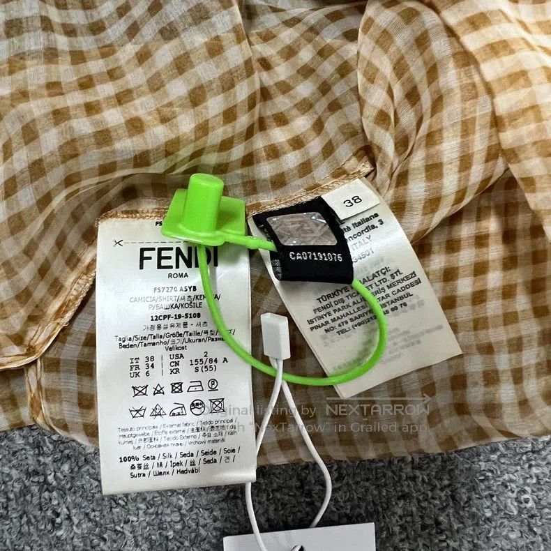 Fendi Fendi Pure Silk Woven Organza Checkered Shirt Size XS / US 0-2 / IT 36-38 - 6 Thumbnail